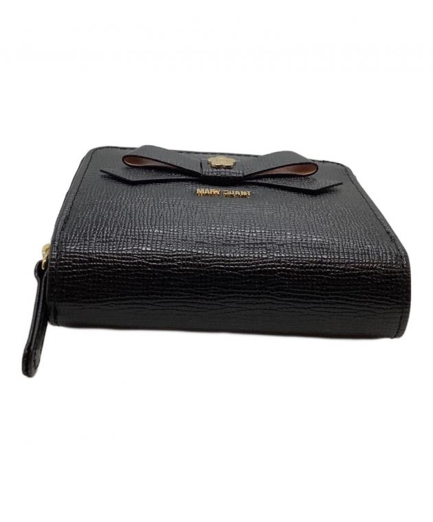 プーさんMARY QUANT ブラック 二つ折り財布 中古・古着通販】MARY QUANT (マリークヮント) 2つ折り財布 ブラック