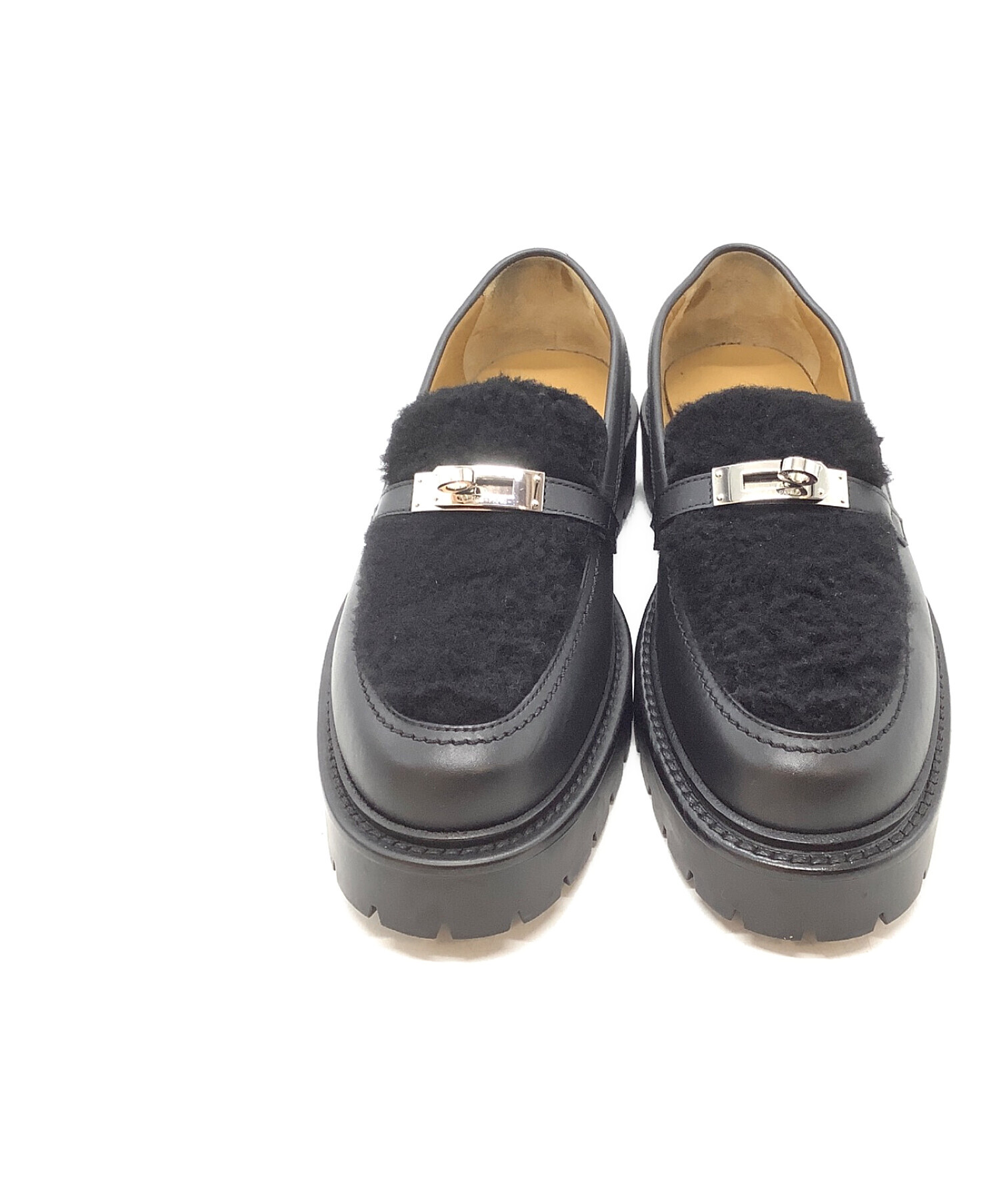 中古・古着通販】HERMES (エルメス) ローファー ブラック サイズ:SIZE