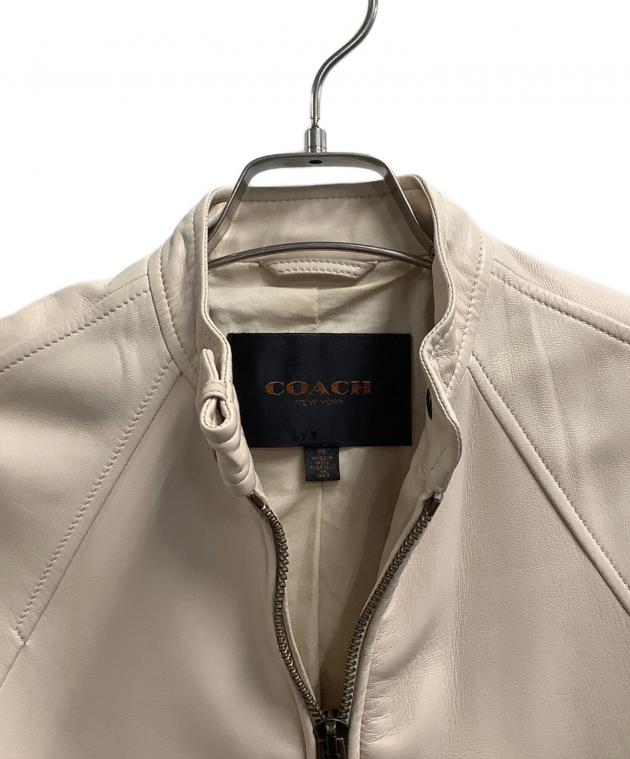 中古・古着通販】COACH (コーチ) ライダースジャケット ベージュ