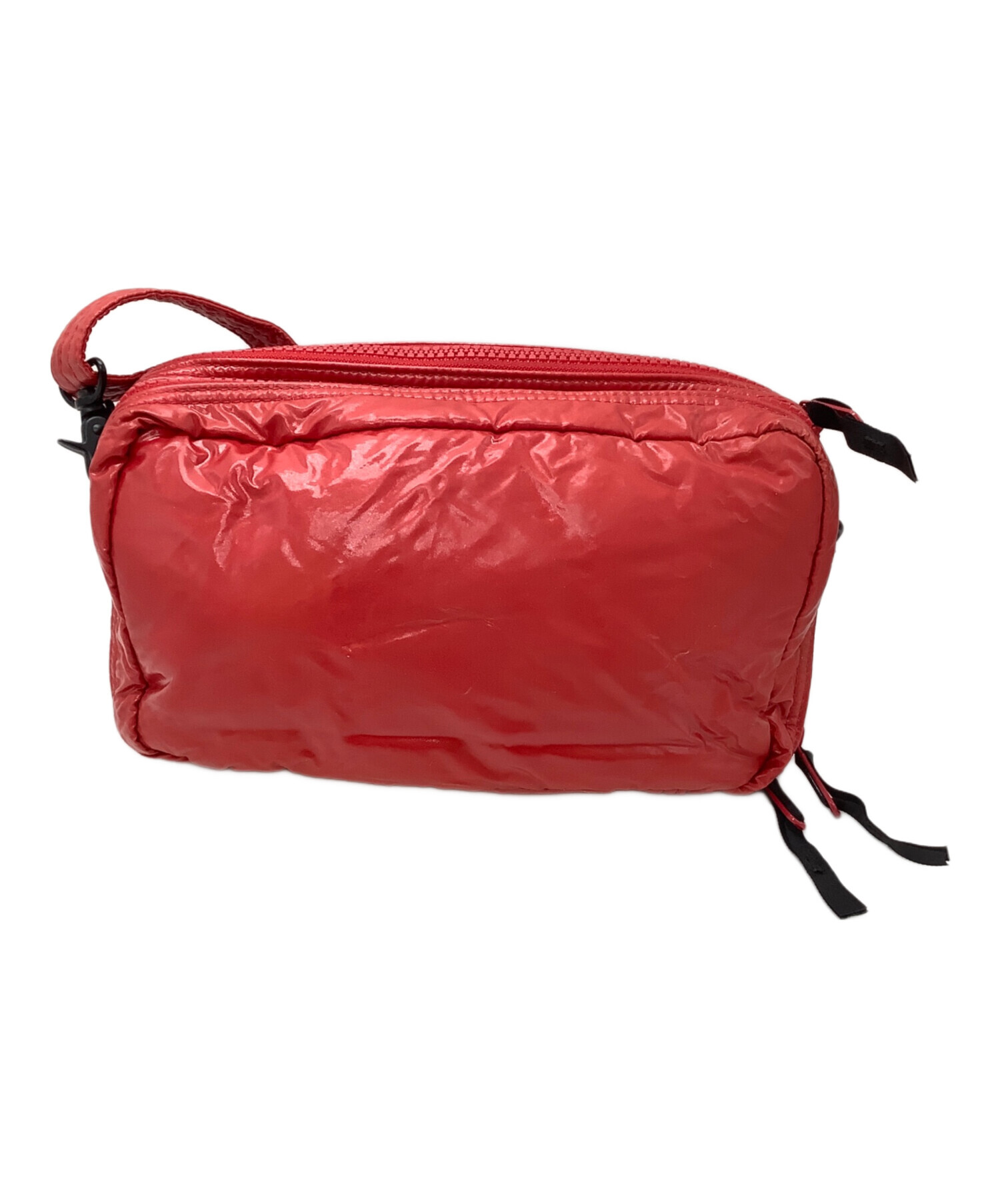 PORTER ポーター ショルダーバッグ レッド 赤 パスポートケース 中古・古着通販】PORTER (ポーター) ナイロンショルダーバッグ レッド