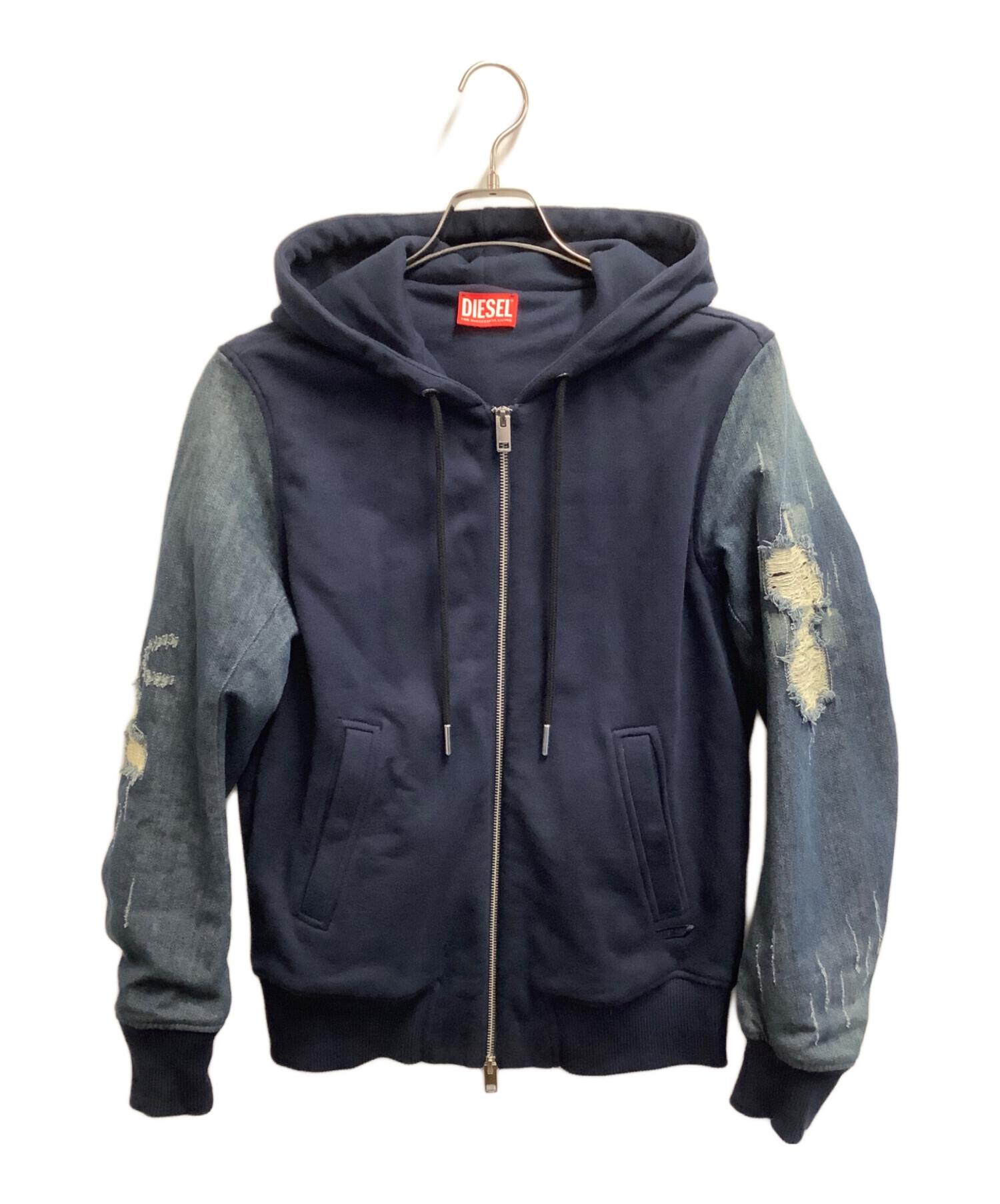 中古・古着通販】DIESEL (ディーゼル) ジップパーカー ネイビー サイズ