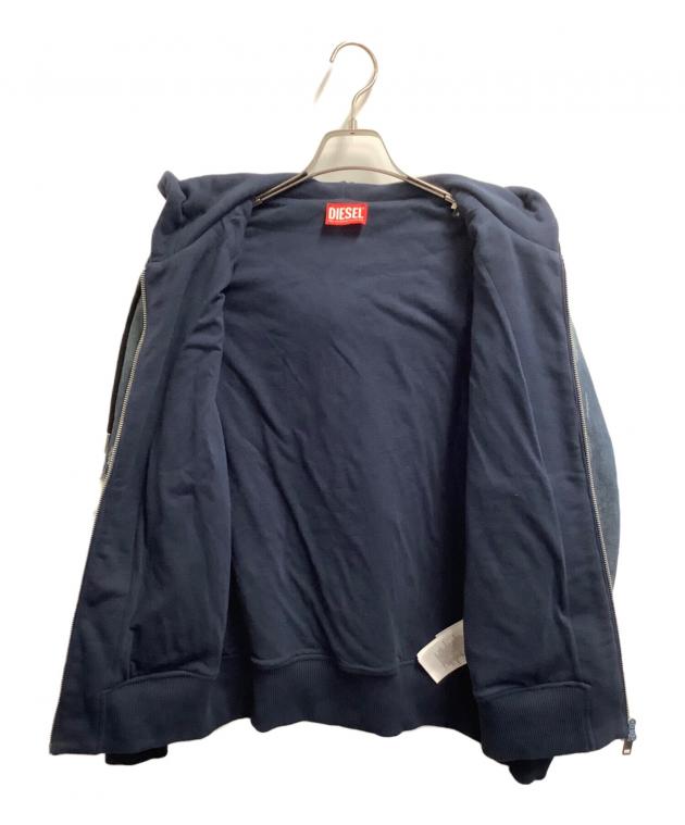 中古・古着通販】DIESEL (ディーゼル) ジップパーカー ネイビー サイズ 中古・古着通販】DIESEL (ディーゼル) ジップパーカー ネイビー サイズ