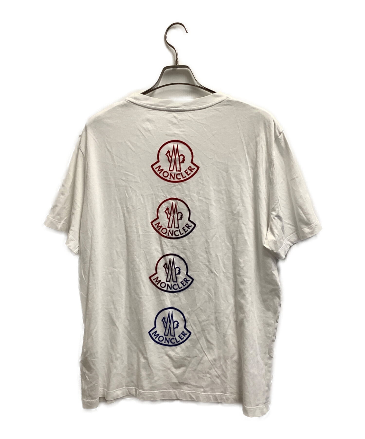 MONCLER 半袖 トップス　白　異素材ドッキング　モンクレール 中古・古着通販】MONCLER (モンクレール) 半袖カットソー ホワイト