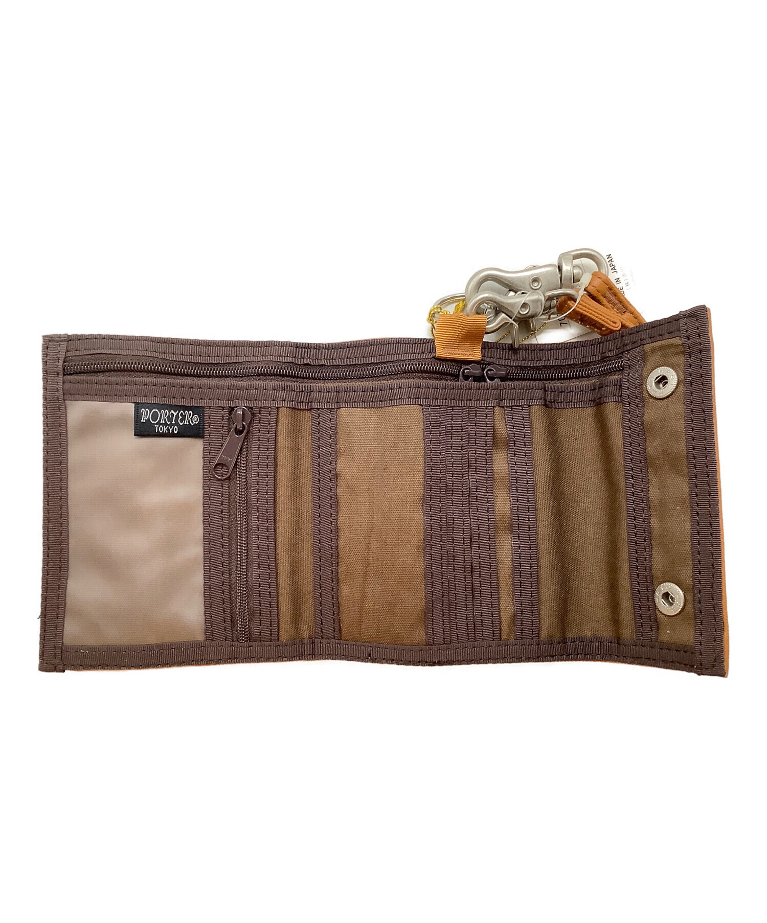 中古・古着通販】PORTER (ポーター) 3つ折り財布 ブラウン｜ブランド