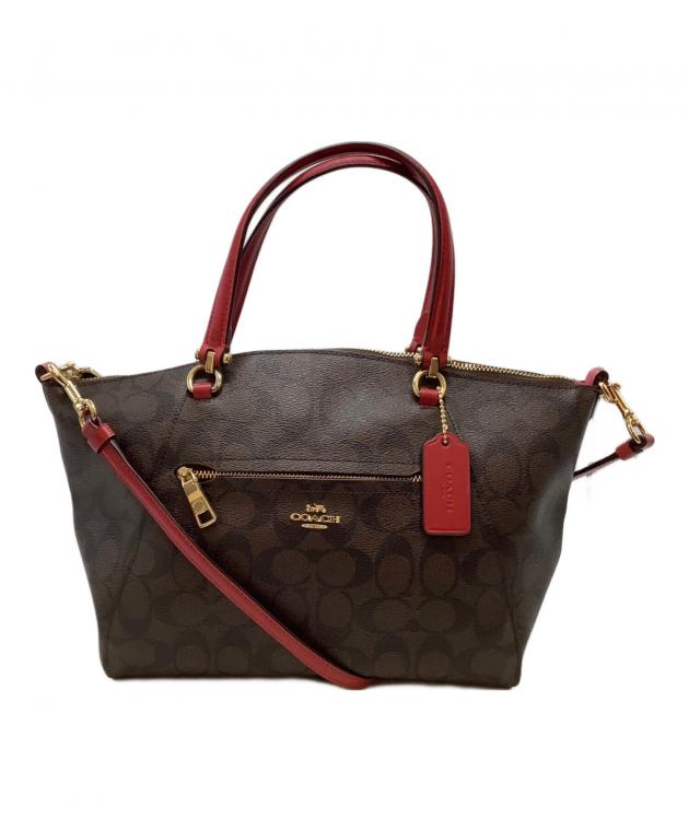 コーチ COACH ショルダーバッグ 2WAY F79993 レッド ブラウン 中古・古着通販】COACH (コーチ) 2WAYショルダーバッグ ブラウン