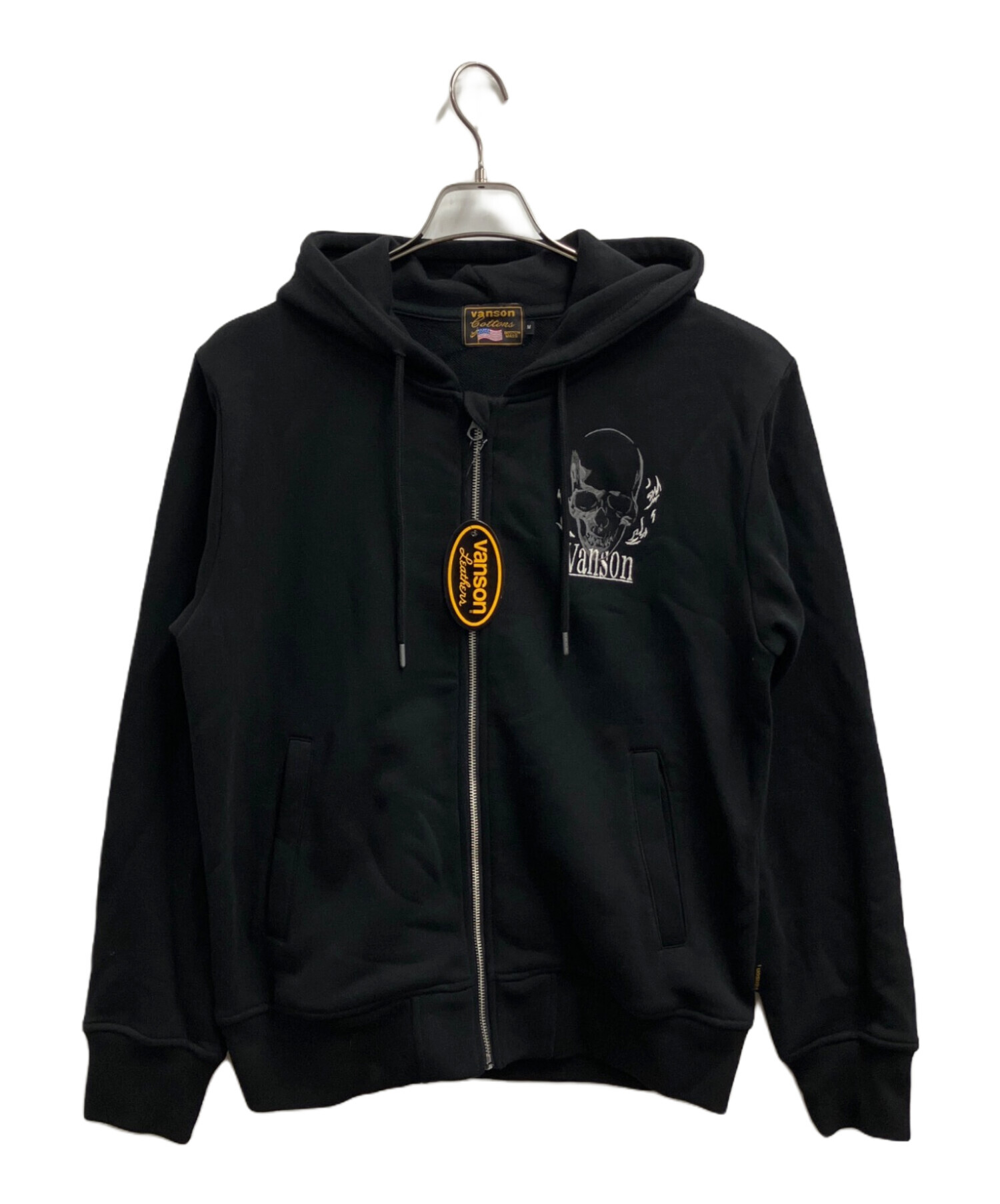中古・古着通販】VANSON (バンソン) ジップパーカー ブラック サイズ:M