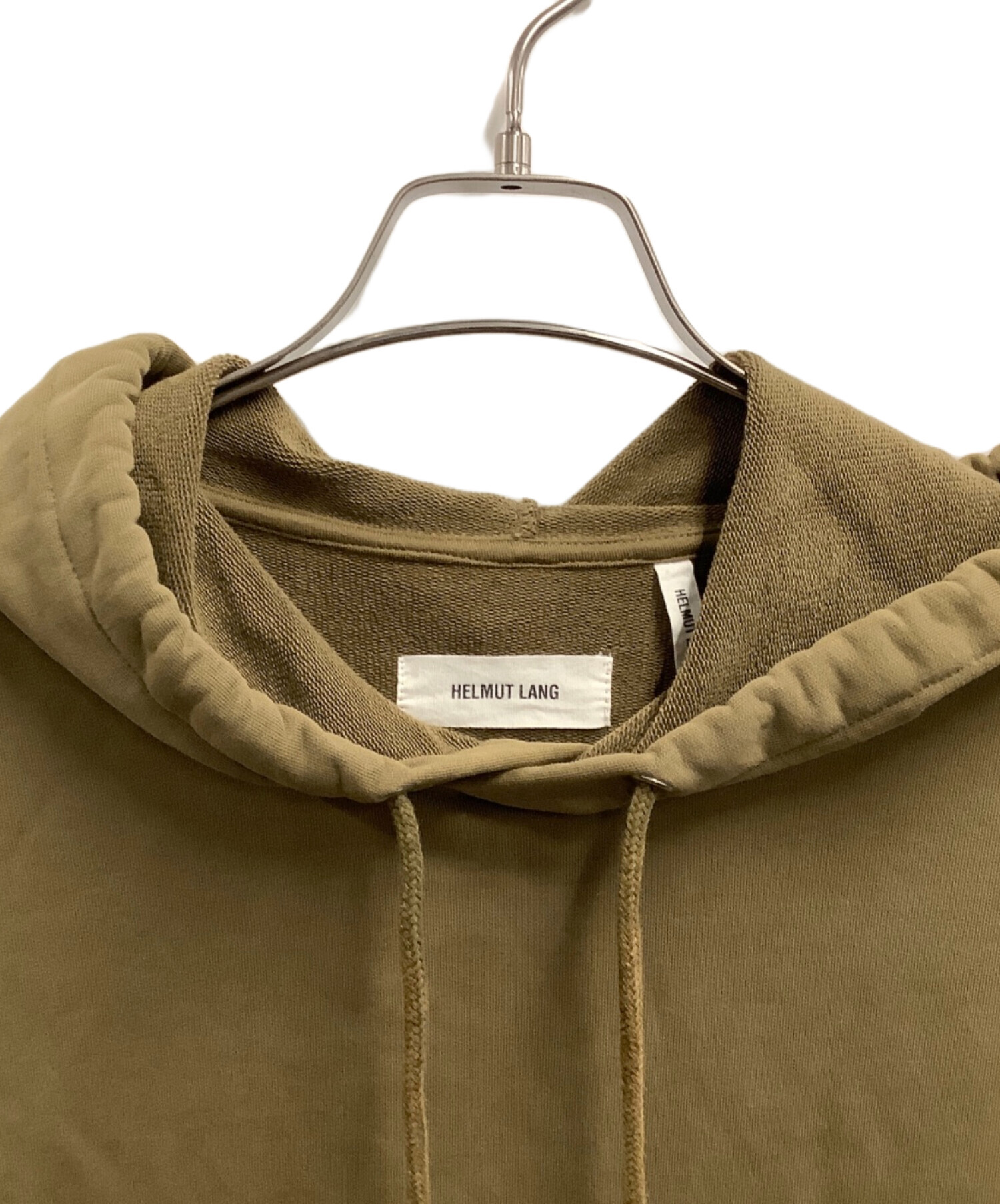 HELMUT LANG パーカー カーキ ストラップ 中古・古着通販】HELMUT LANG (ヘルムートラング) プルオーバー