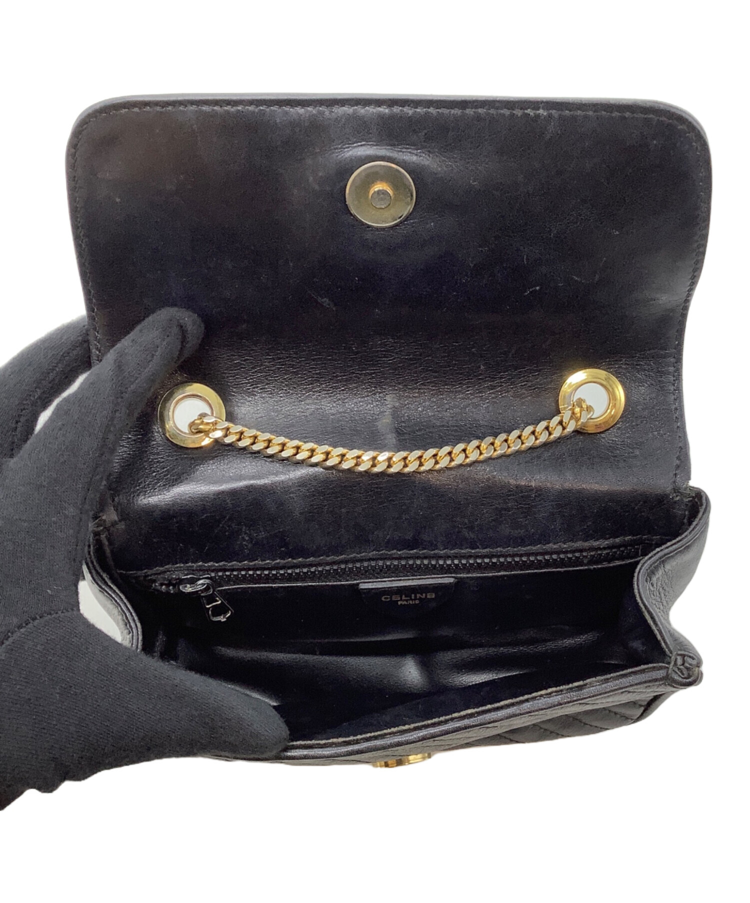 中古・古着通販】CELINE (セリーヌ) キルティングレザーチェーン