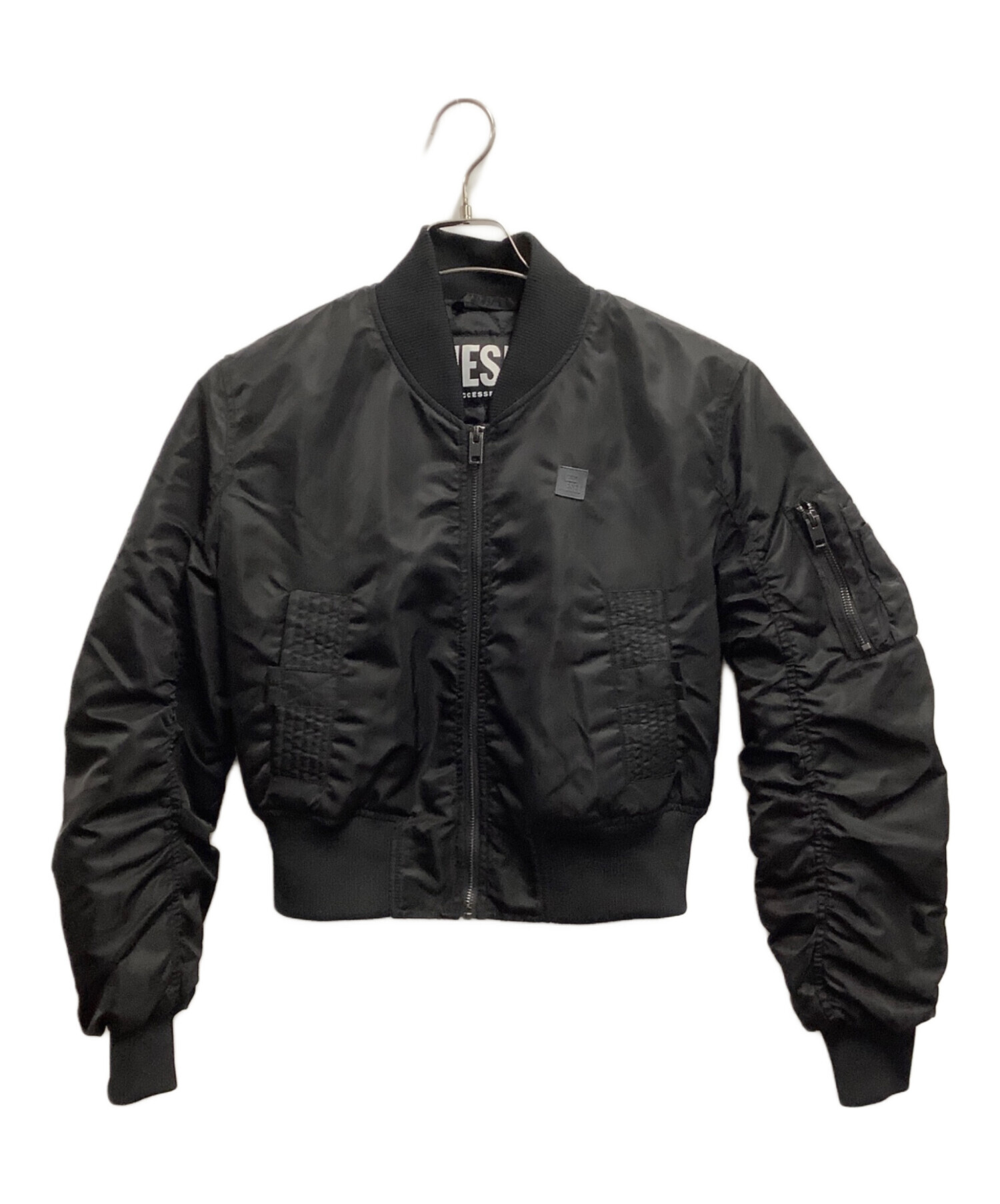 DIESEL ブラックフライトジャケット 中古・古着通販】DIESEL (ディーゼル) フライトジャケット ブラック