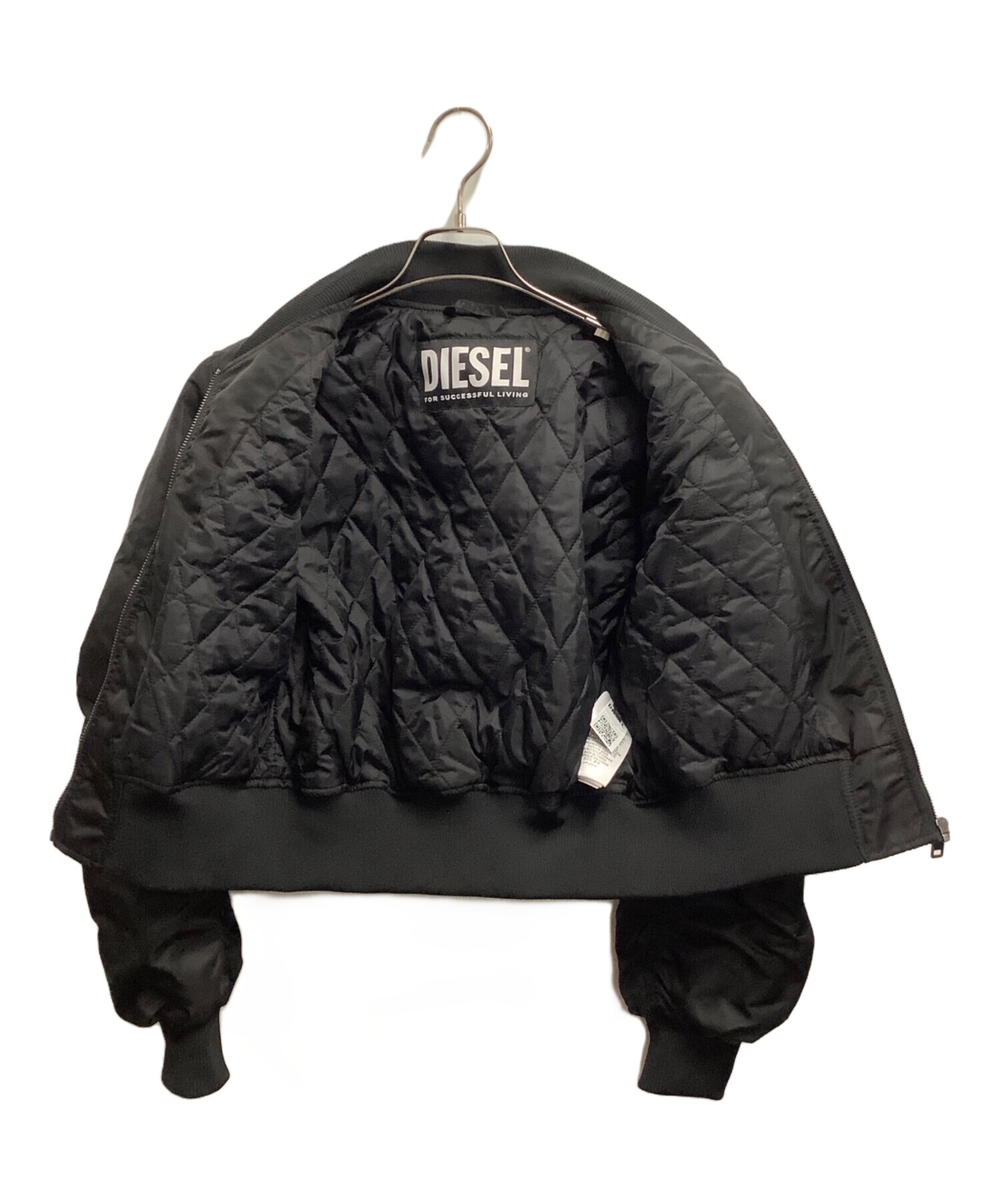 DIESEL ブラックフライトジャケット 中古・古着通販】DIESEL (ディーゼル) フライトジャケット ブラック
