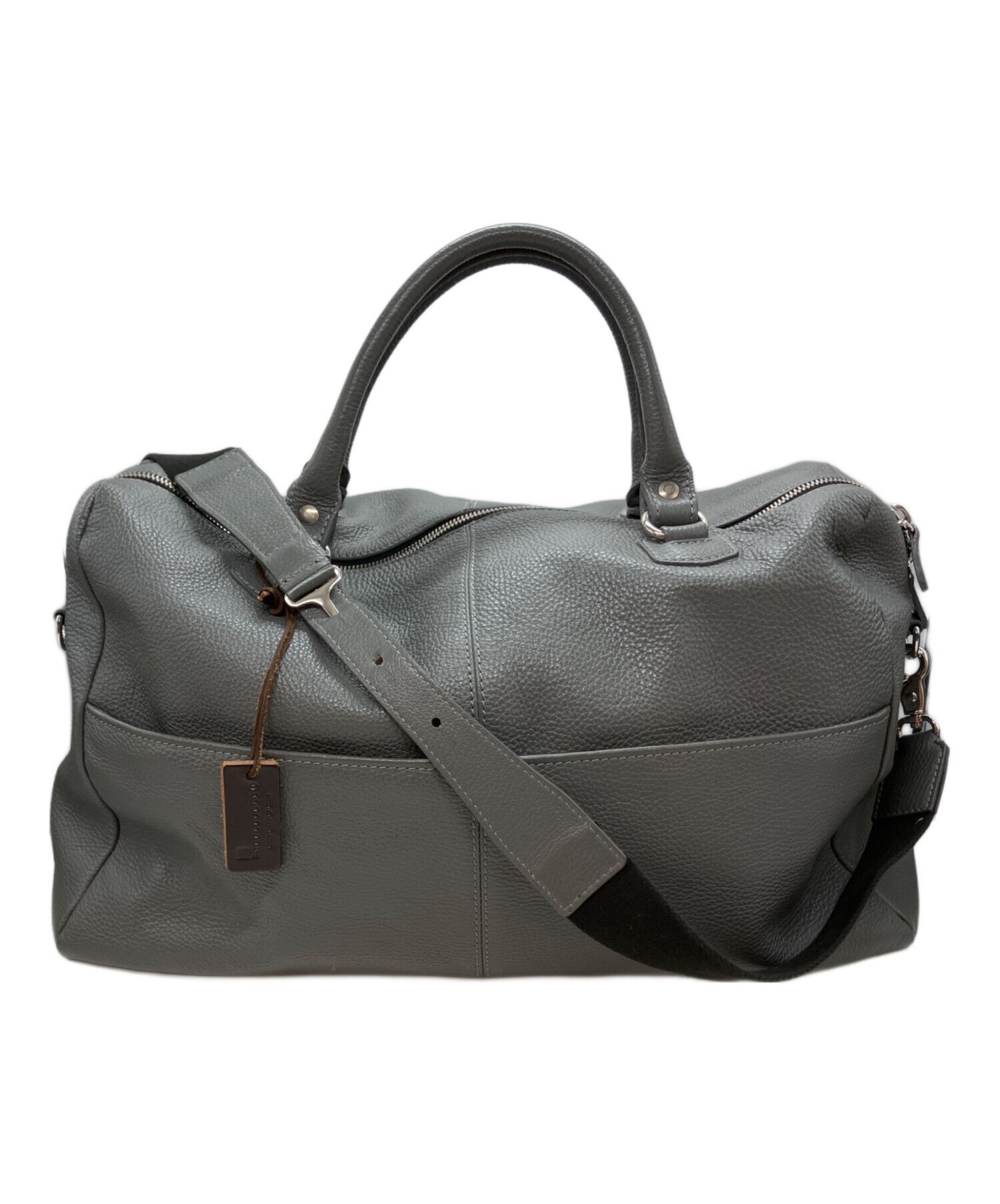 未使用！STEFANOMANO レザーボストンバッグ 中古・古着通販】STEFANOMANO (ステファノマーノ) レザーボストン