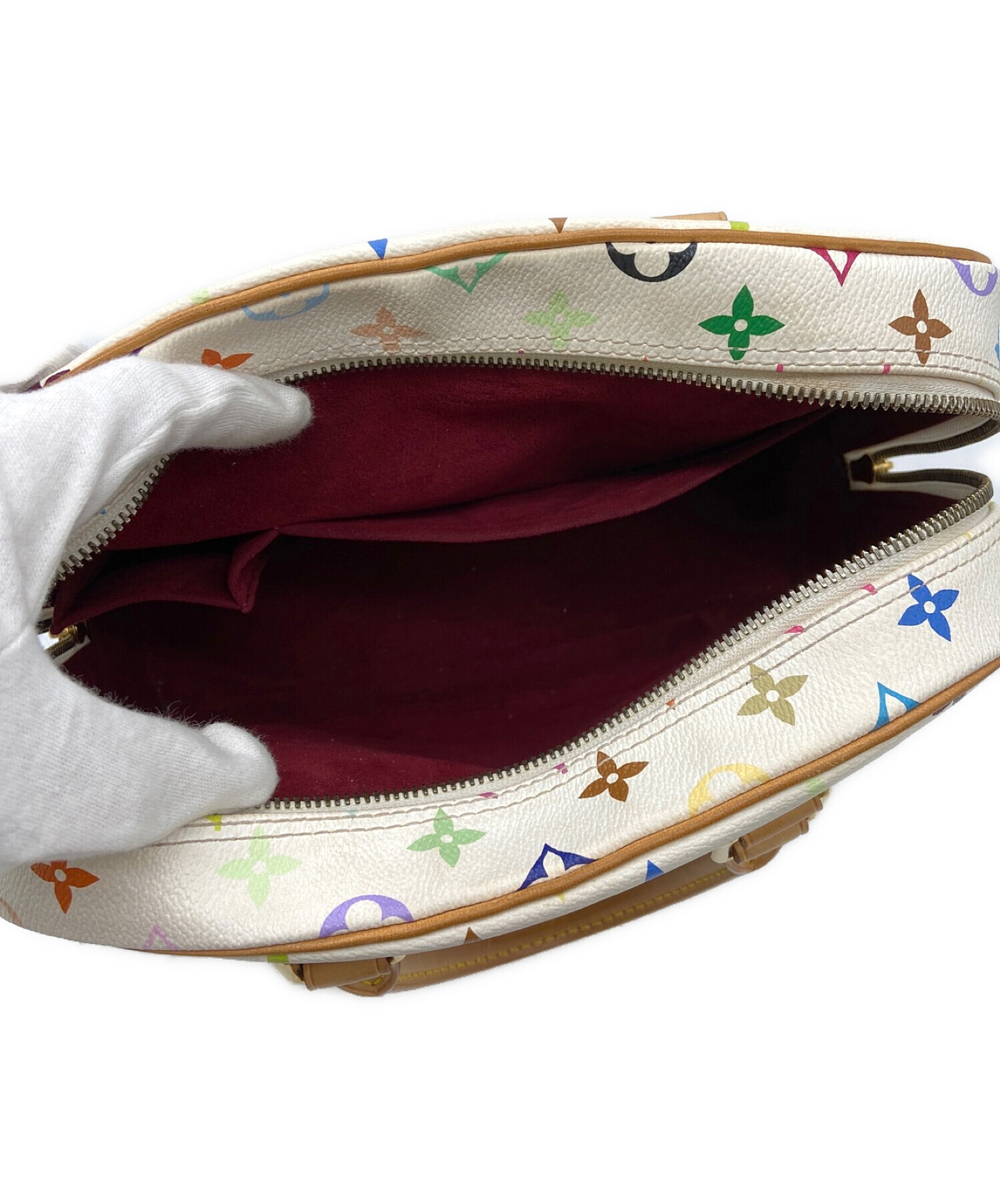 中古 LOUIS VUITTON ホワイト T M Louis Vuitton LV x TM Handbag East West M13084– TC