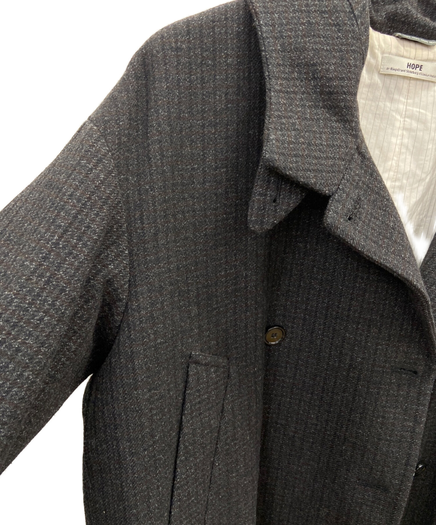 中古・古着通販】HOPE (ホープ) スタンドカラーコート グレー サイズ:S  