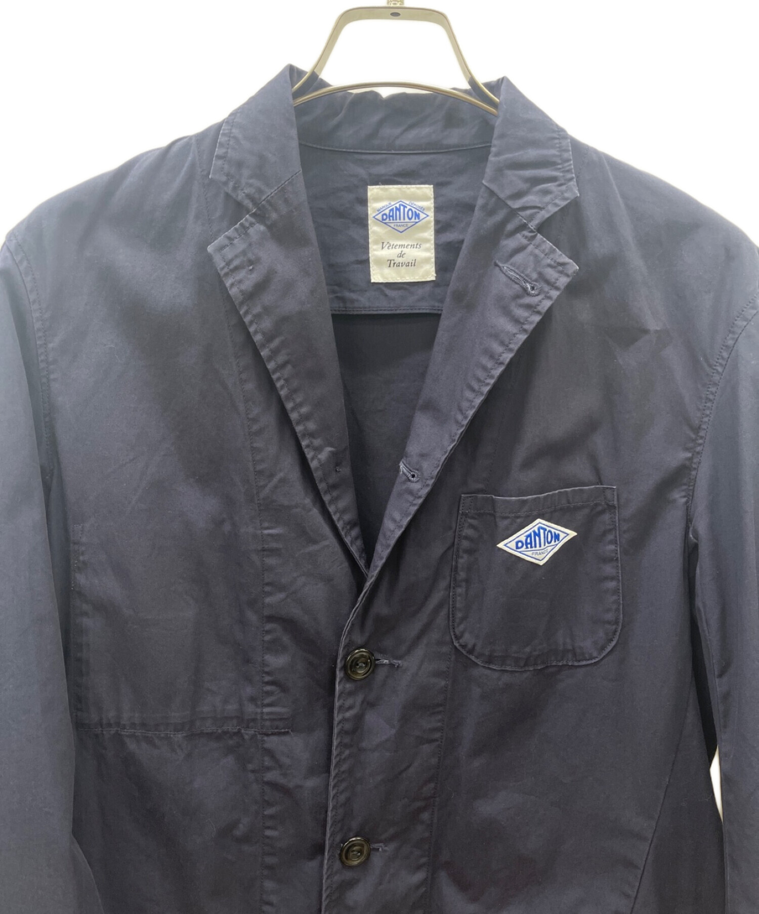 DANTON リネンコットン ショップコート ネイビー 42 中古・古着通販】DANTON (ダントン) ショップコート ネイビー サイズ