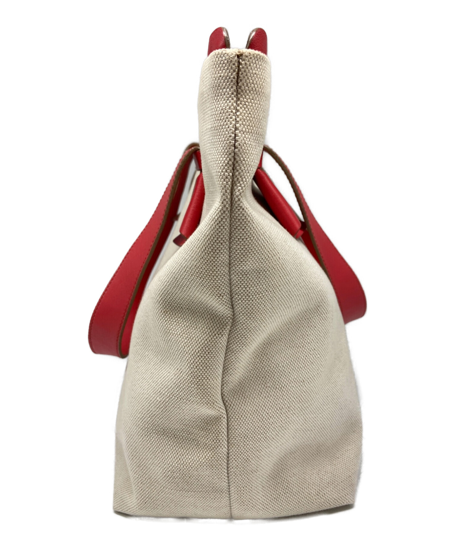 美品 サルヴァトーレフェラガモ ロゴ トートバッグ ユニセックス アイボリー Salvatore Ferragamo サルヴァトーレフェラガモ ロゴ トート