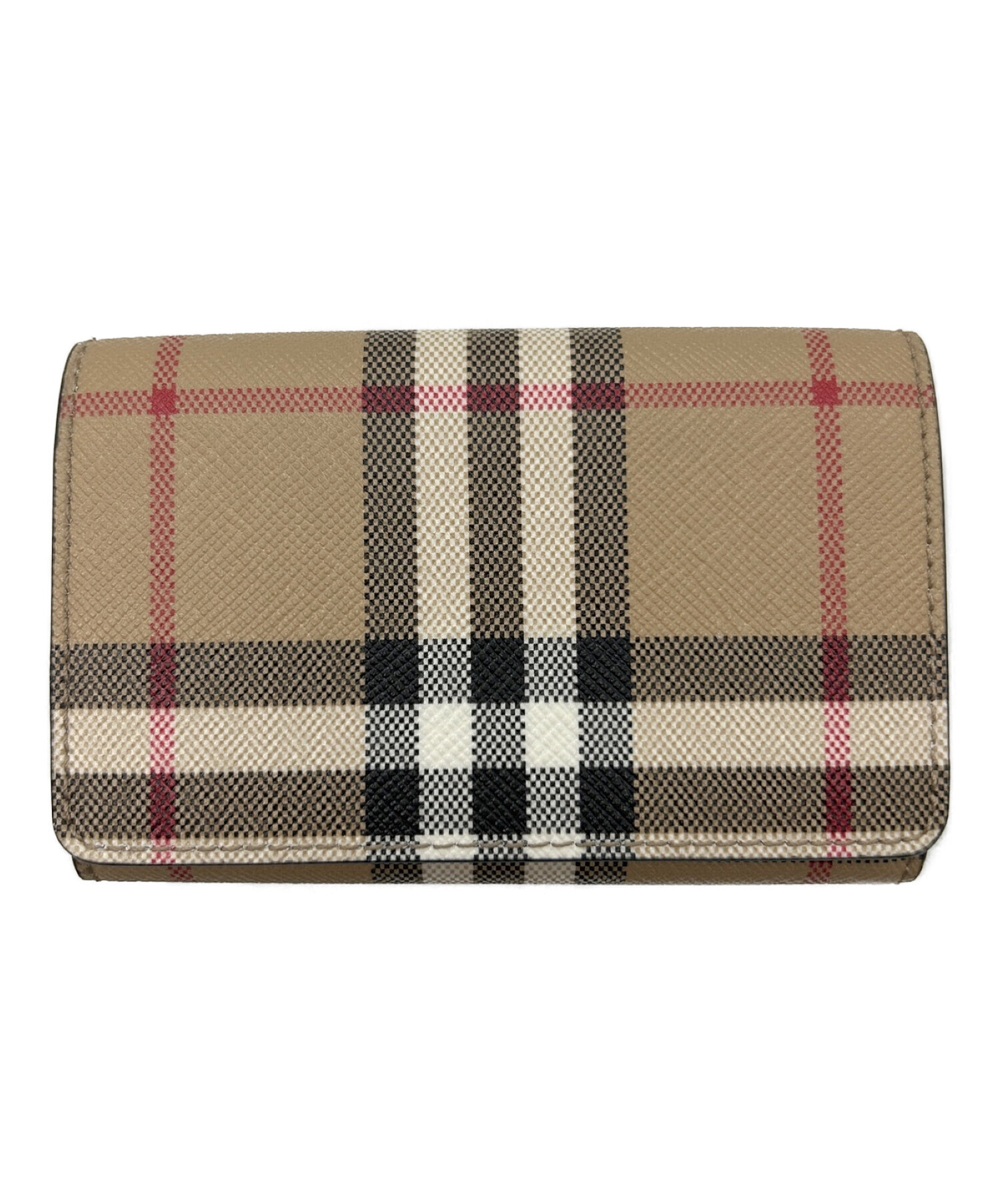 BURBERRY 三つ折り財布 ベージュ/ブラック　未使用 中古・古着通販】BURBERRY (バーバリー) 3つ折り財布 ベージュ