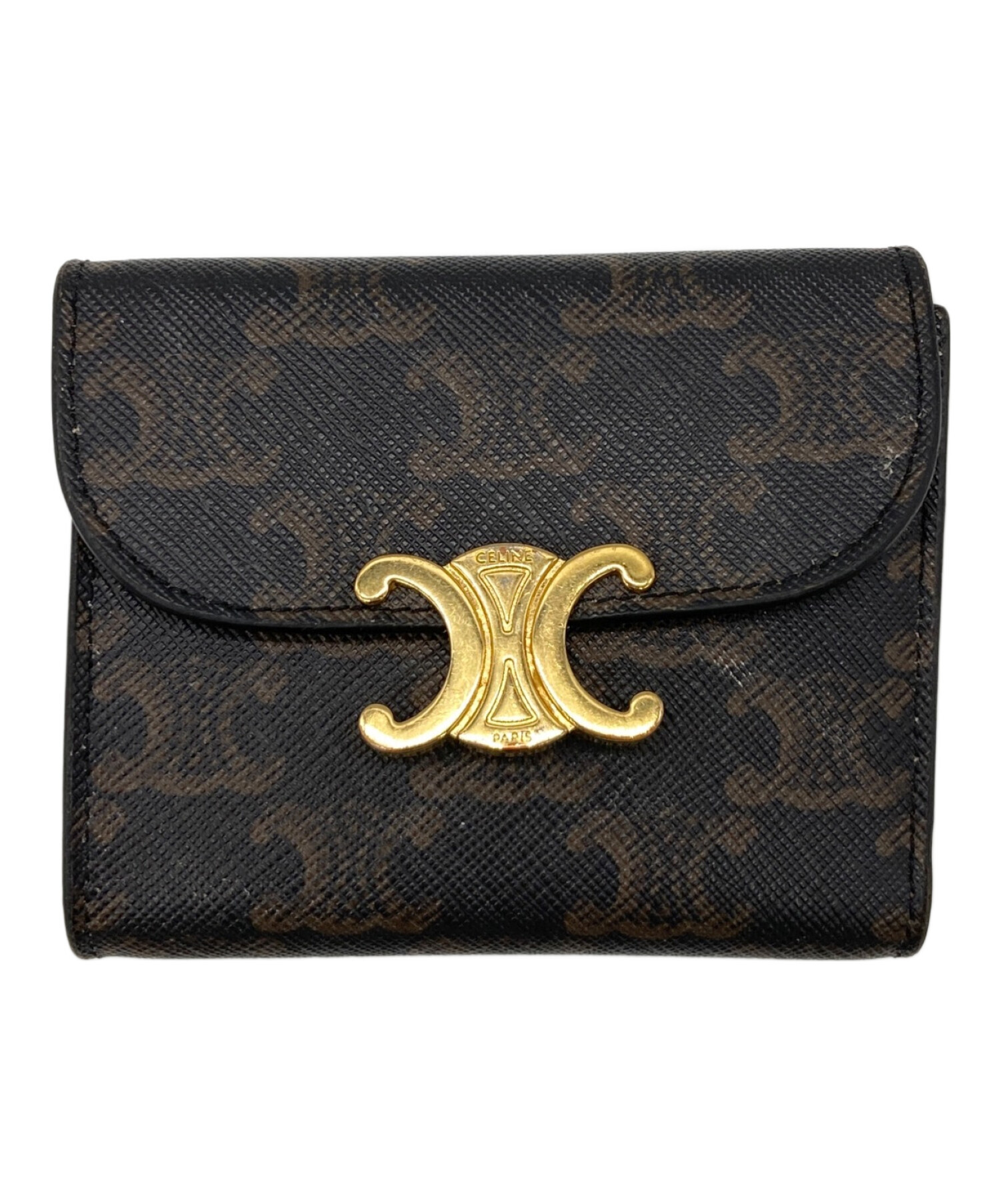 中古・古着通販】CELINE (セリーヌ) 3つ折り財布/ トリオンフ ブラウン 