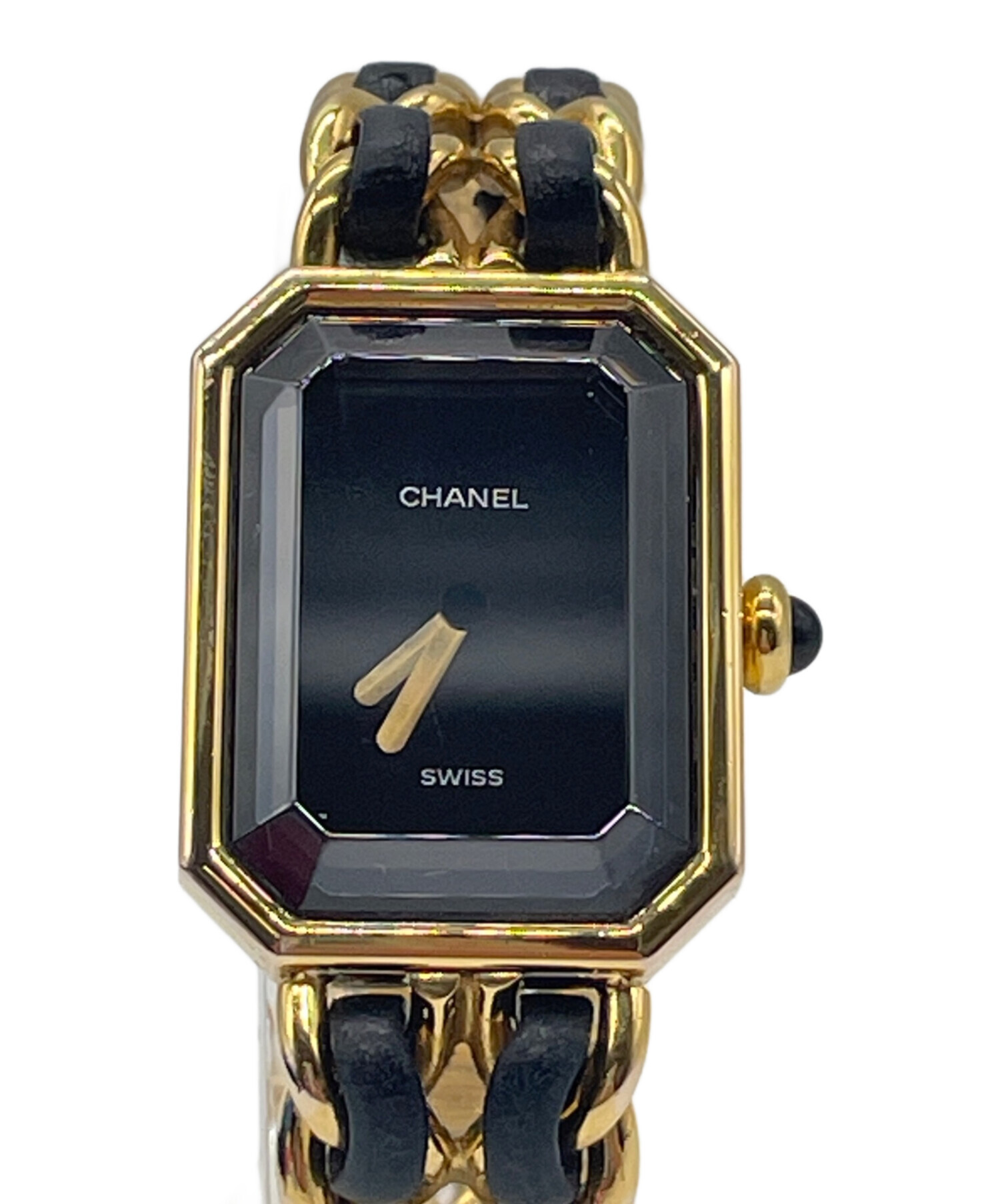 な*ん様 CHANEL ゴールド ブラック オクタゴナル時計　シャネル 中古・古着通販】CHANEL (シャネル) 腕時計 ブラック｜ブランド・古着