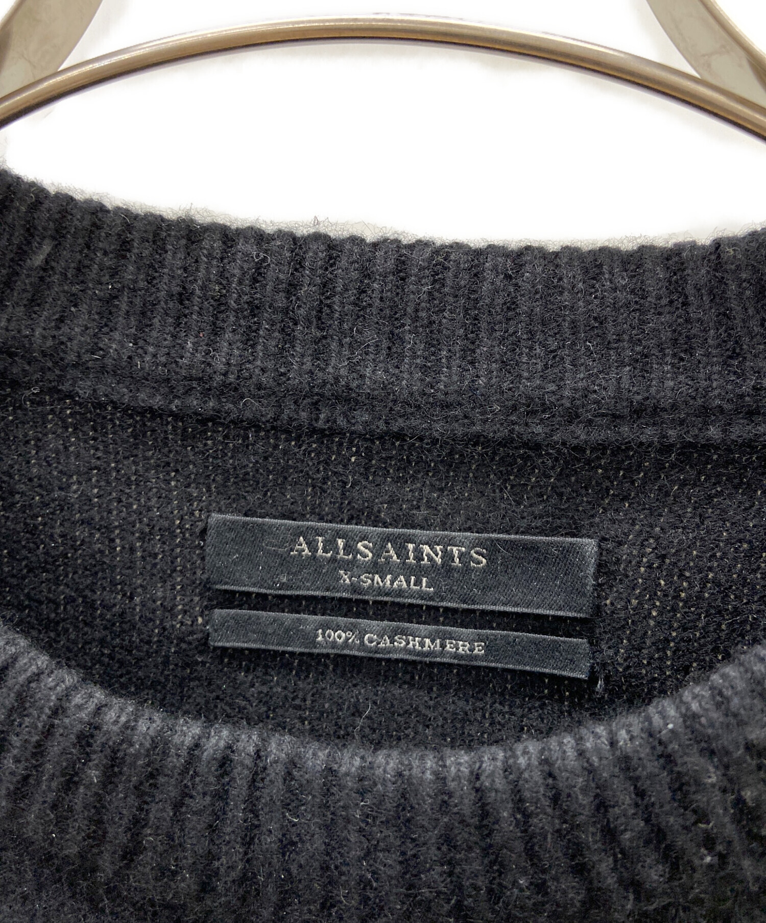 中古・古着通販】ALL SAINTS (オールセインツ) 長袖ニット ブラック