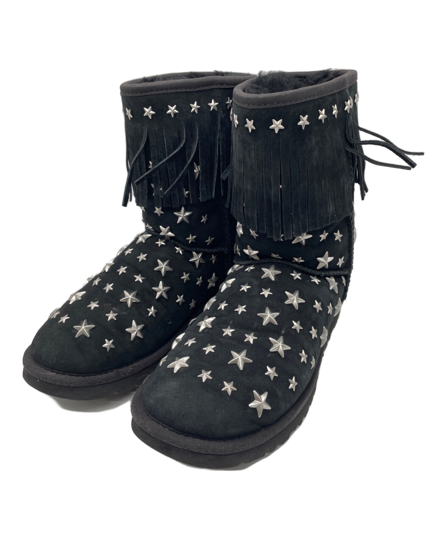 オーストラリアラックス　スタッズ付きブラックムートンブーツ オーストラリアラックススタッズ付きブラックムートンブーツ