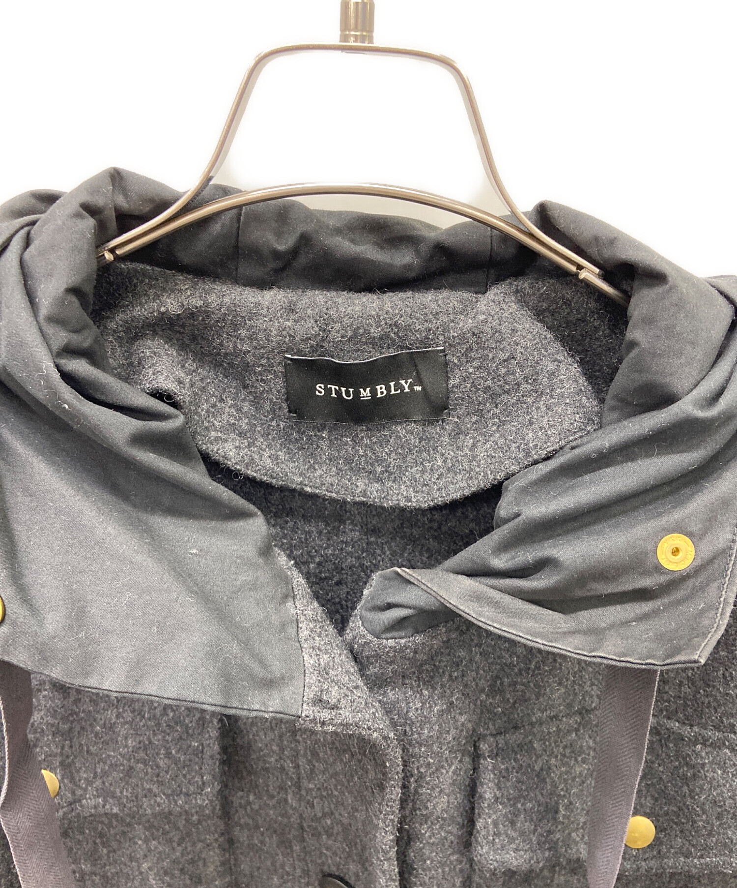 中古・古着通販】STUMBLY (スタンブリ―) コート ブラック×グレー