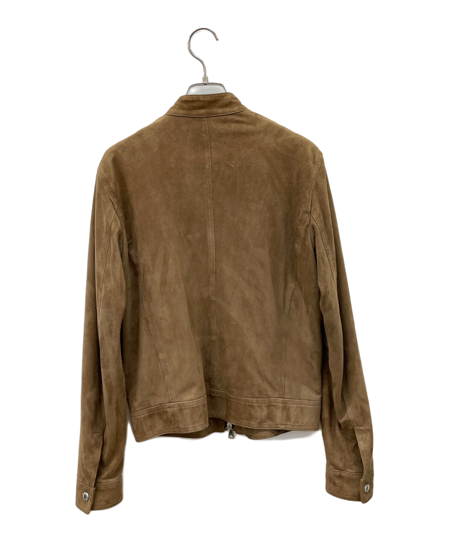 【美品】EMMETI エンメティ ライダースジャケット ブラウン 46 M 中古・古着通販】EMMETI (エンメティ) ゴートスキンシングルライダース