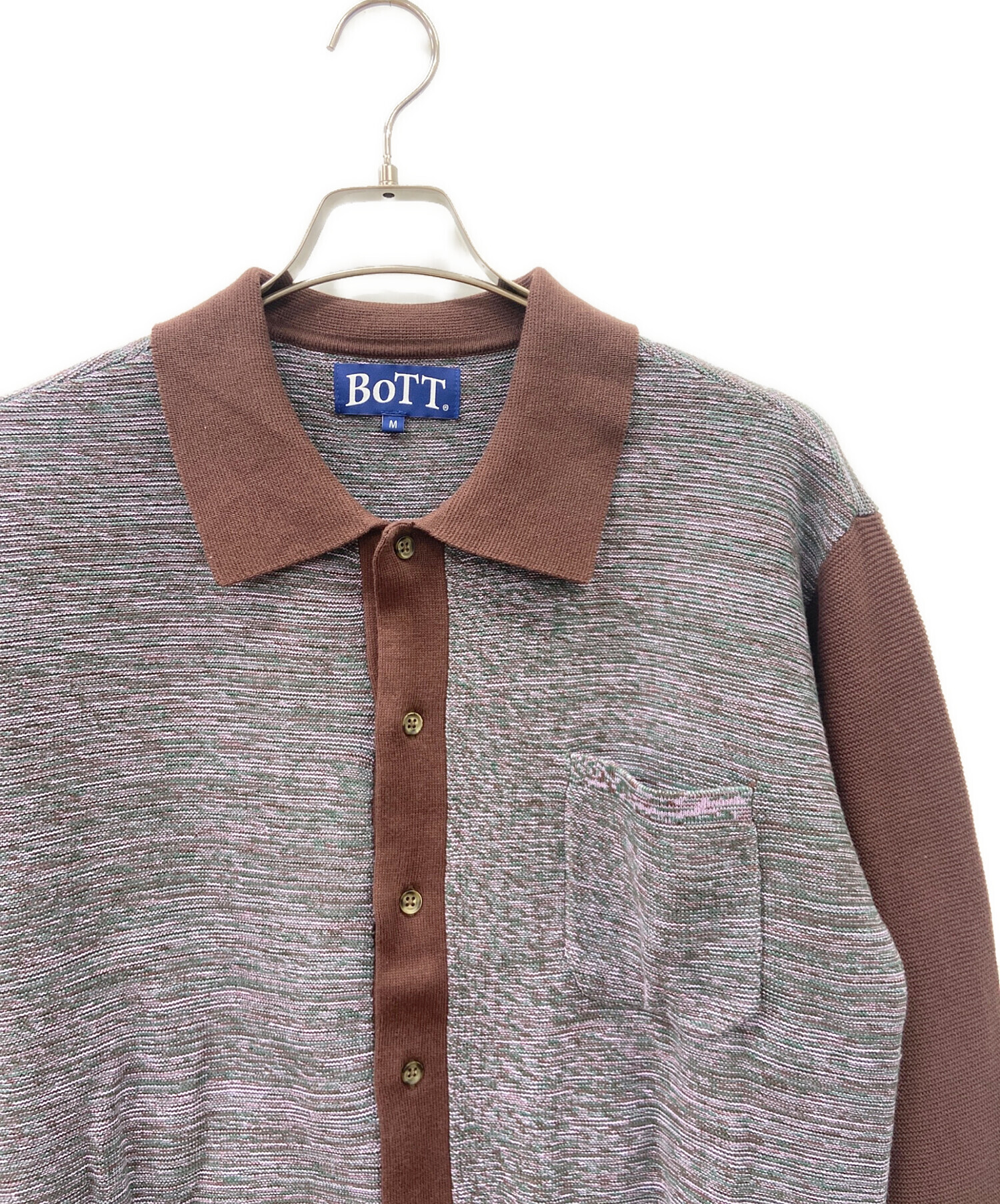 BoTT MARLED KNIT POLO / BROWN 【公式通販】