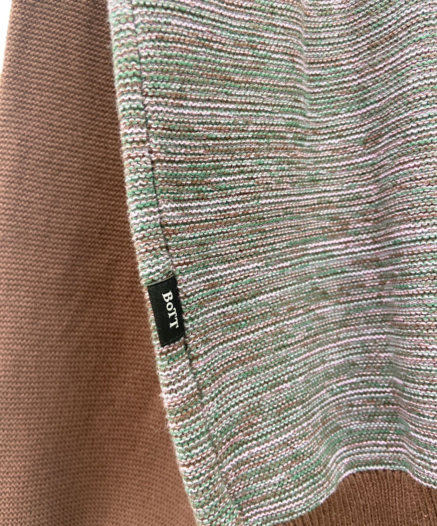 中古・古着通販】BoTT (ボット) Marled Knit Polo ブラウン×パープル 