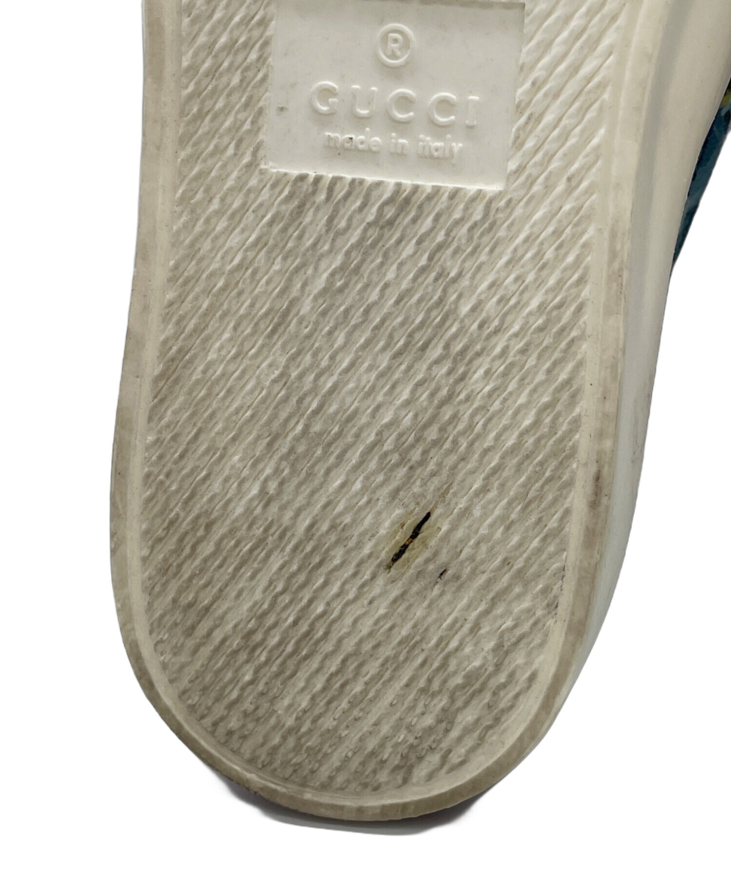 中古・古着通販】GUCCI (グッチ) スリッポン ブルー×ベージュ サイズ