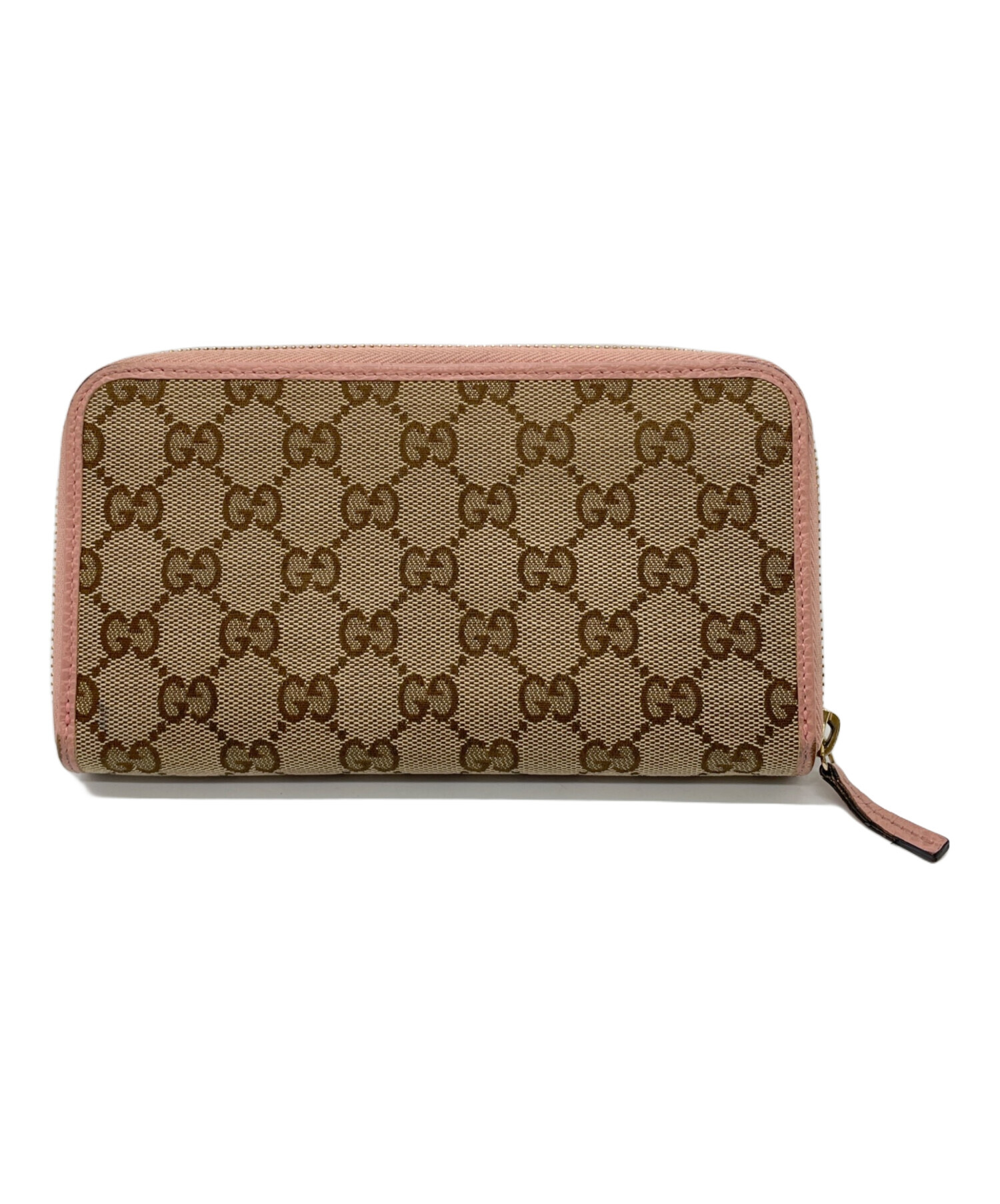 中古・古着通販】GUCCI (グッチ) 長財布 ベージュ×ピンク｜ブランド