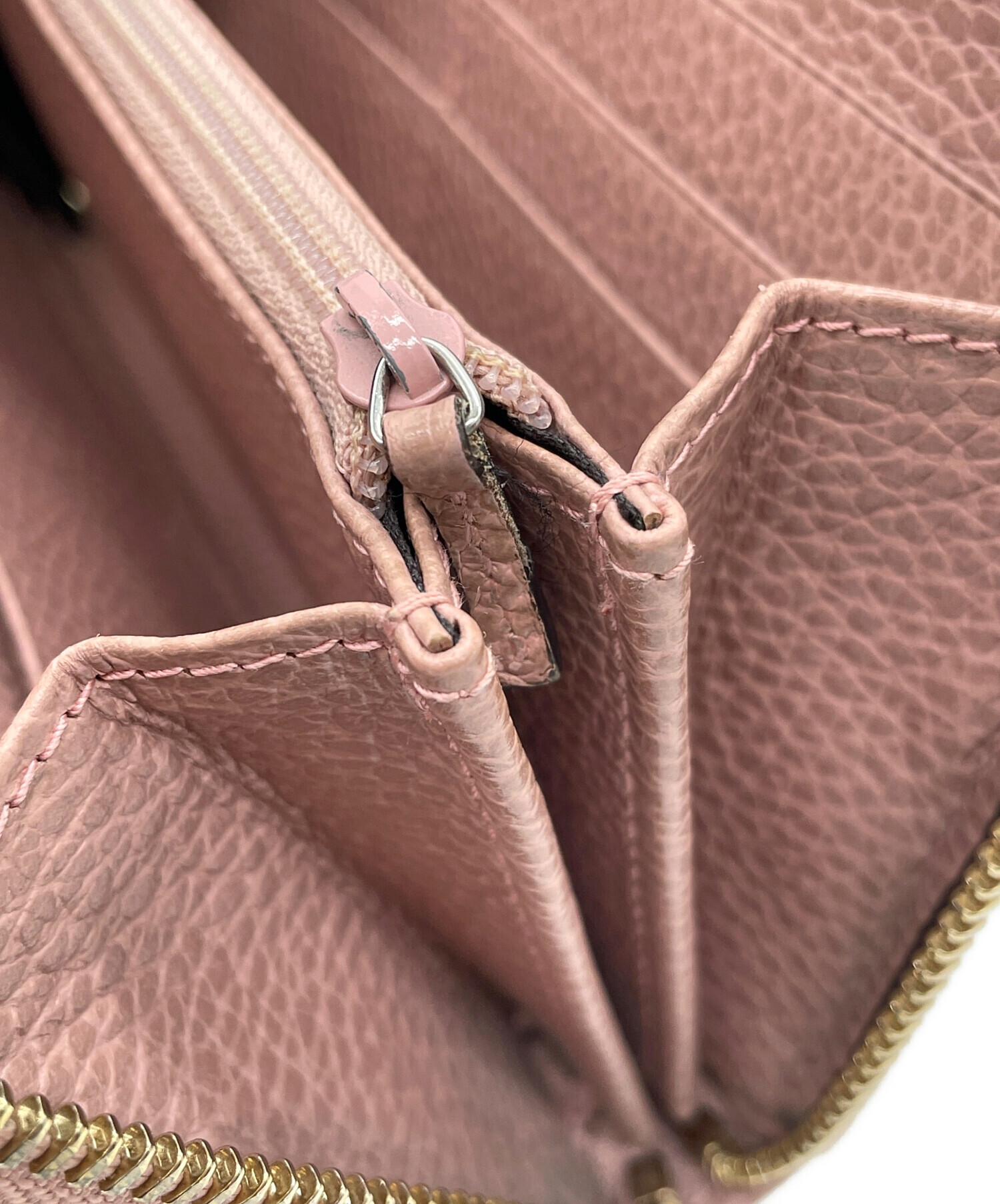 中古・古着通販】GUCCI (グッチ) 長財布 ベージュ×ピンク｜ブランド