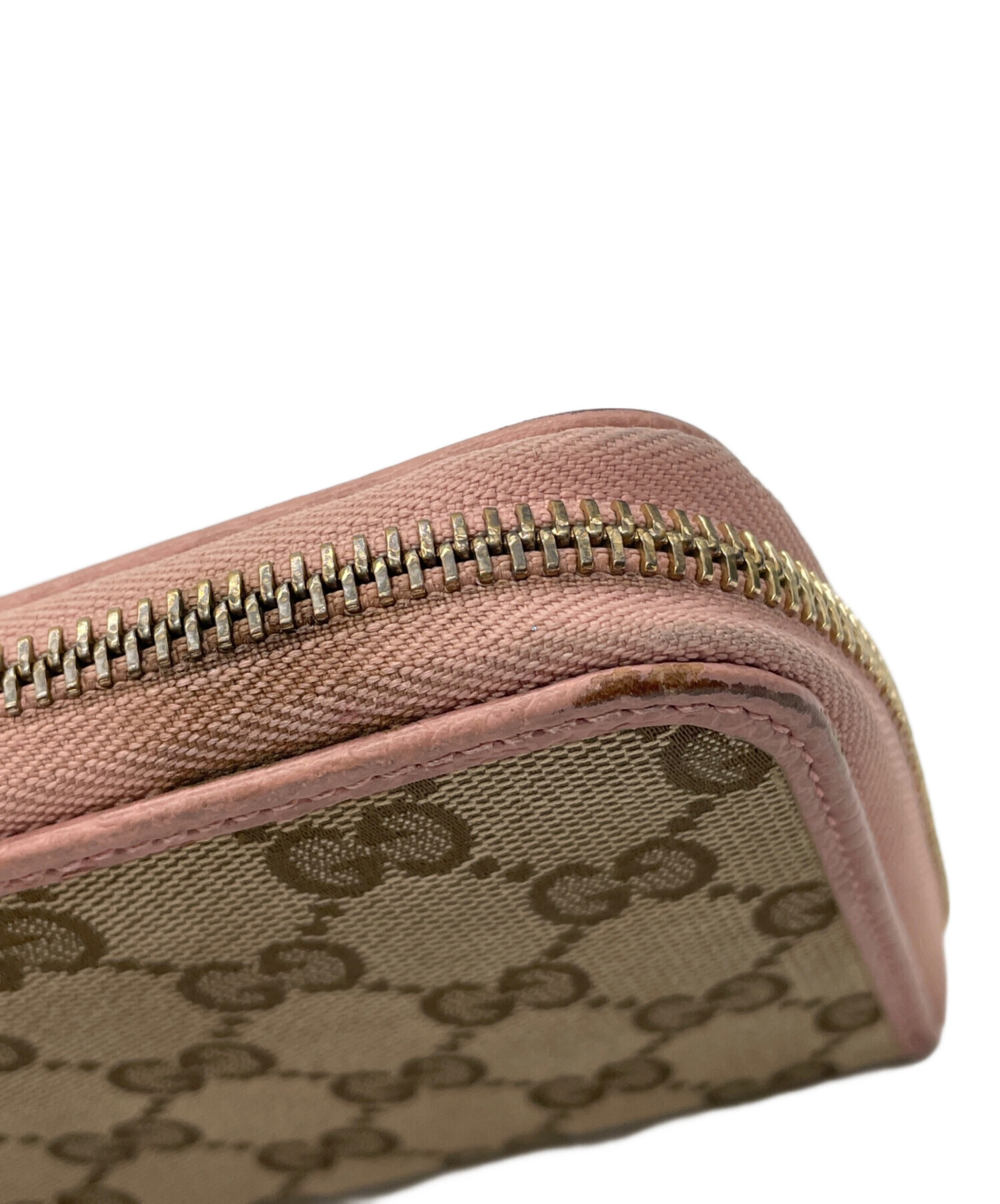 中古・古着通販】GUCCI (グッチ) 長財布 ベージュ×ピンク｜ブランド