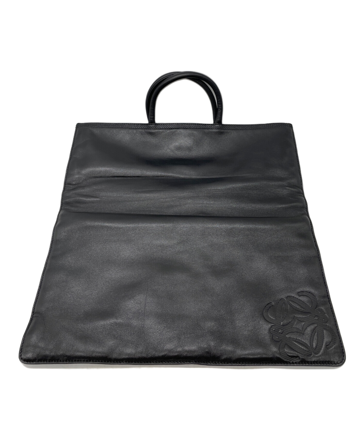 中古・古着通販】LOEWE (ロエベ) レザートートバッグ ブラック 