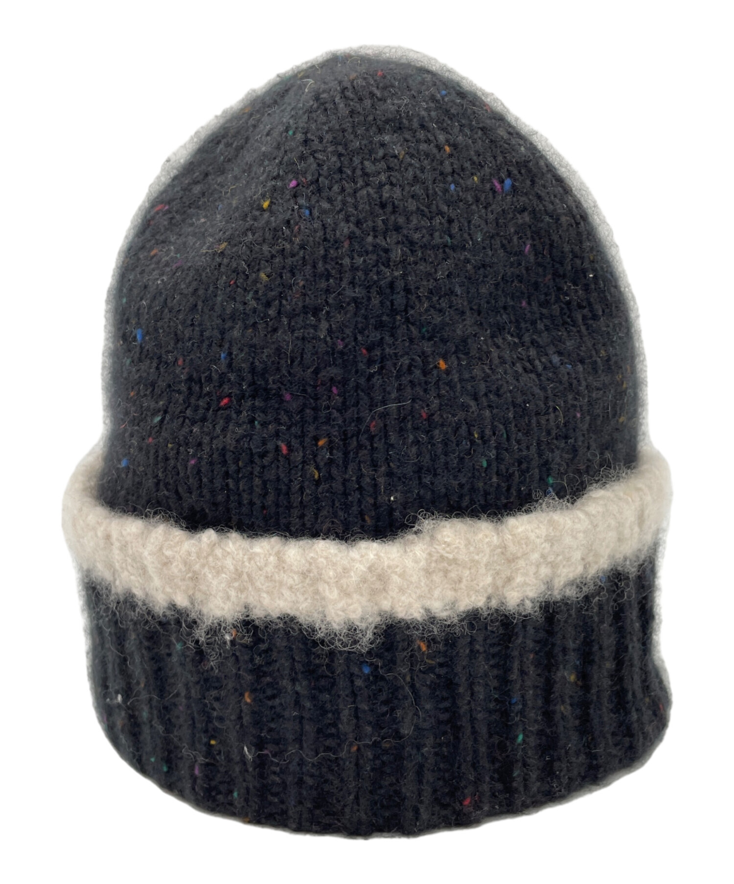 中古・古着通販】CHANEL (シャネル) ニット帽 ブラック×ホワイト