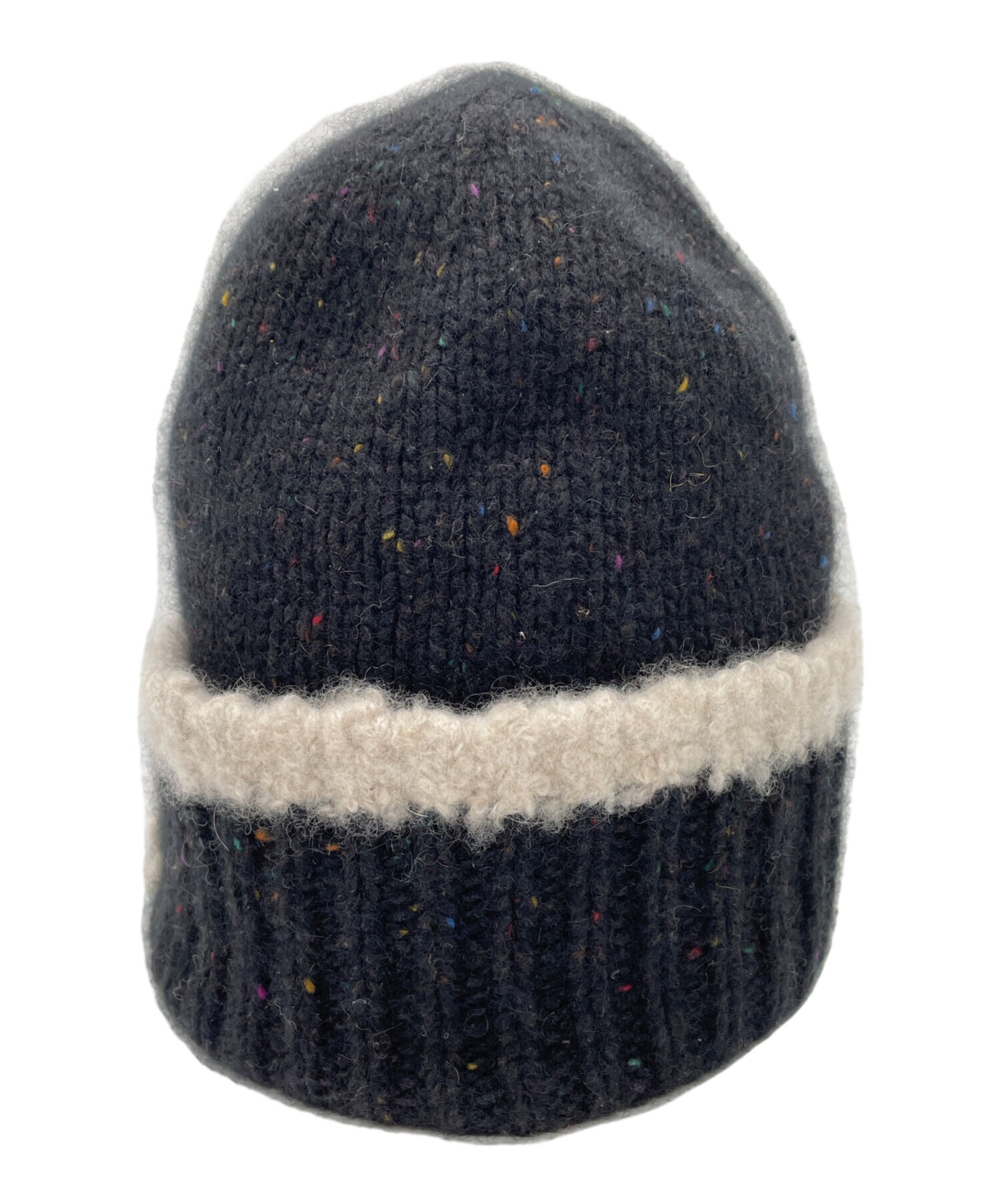 中古・古着通販】CHANEL (シャネル) ニット帽 ブラック×ホワイト