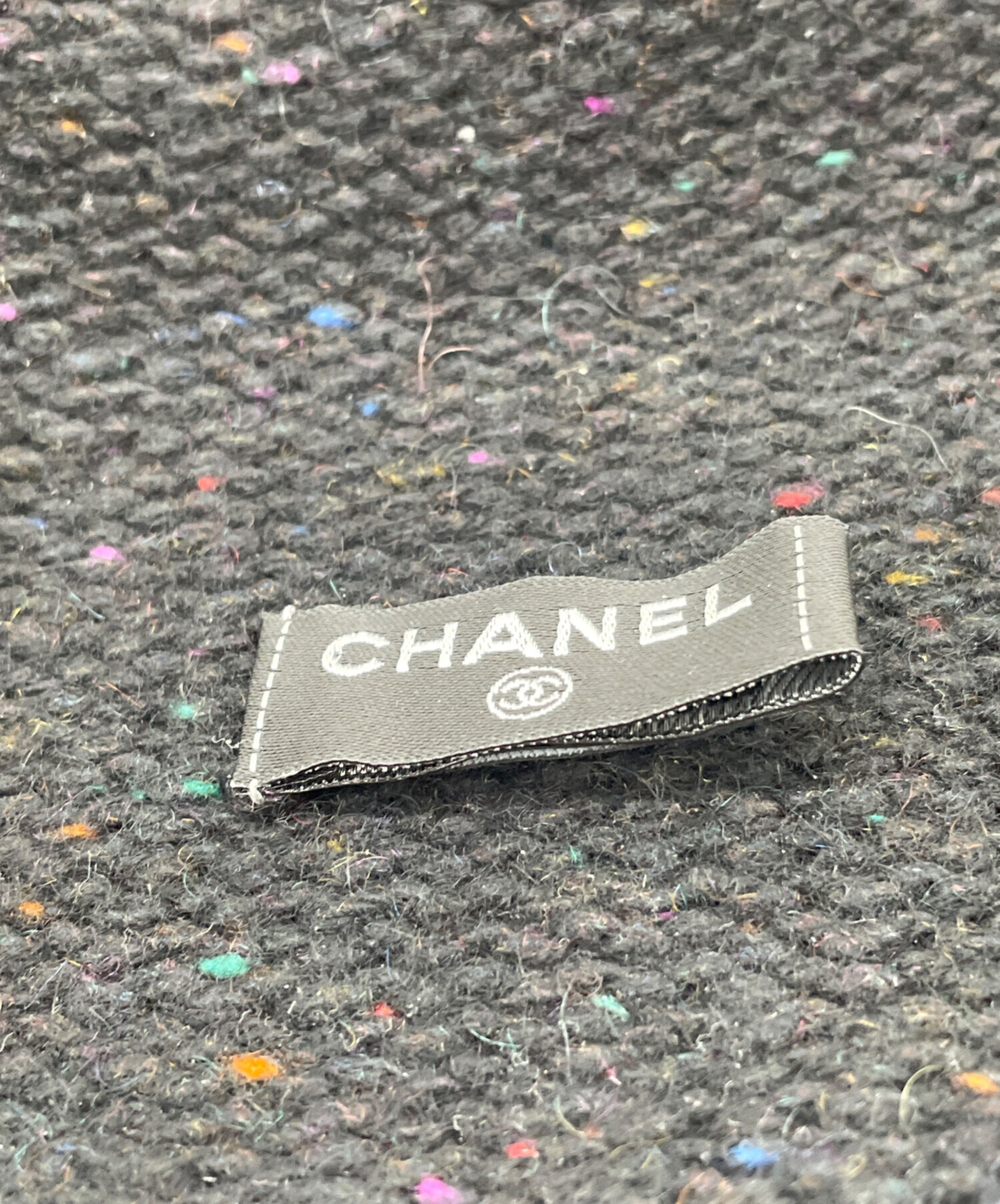 中古・古着通販】CHANEL (シャネル) ニット帽 ブラック×ホワイト