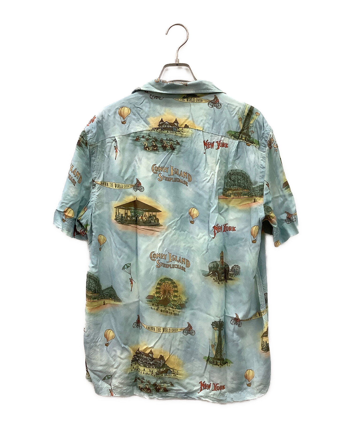 Ralph Lauren RRL CAMP SHIRT CONNEY ISLAND sz M Coney Island Print 