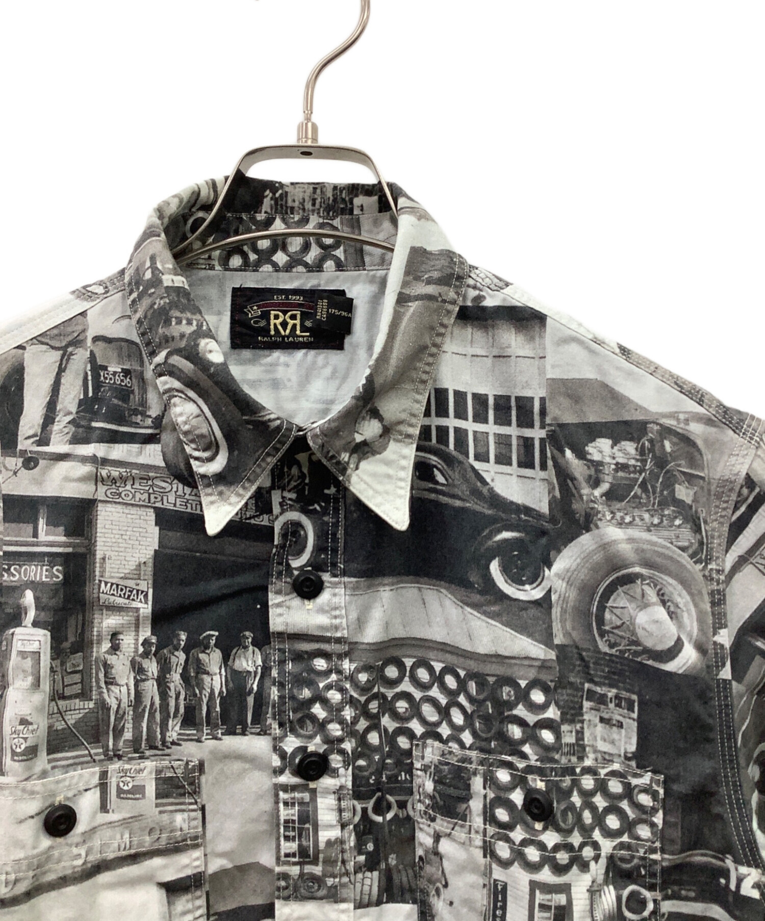 中古・古着通販】RRL (ダブルアールエル) フォトプリントシャツ グレー