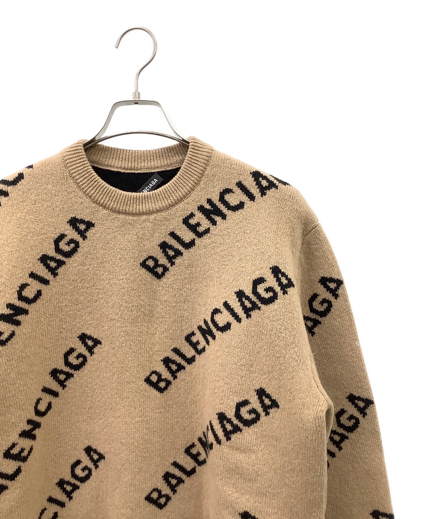 BALENCIAGA ロゴニット 34サイズ 中古・古着通販】BALENCIAGA (バレンシアガ) ロゴニット ブラウン