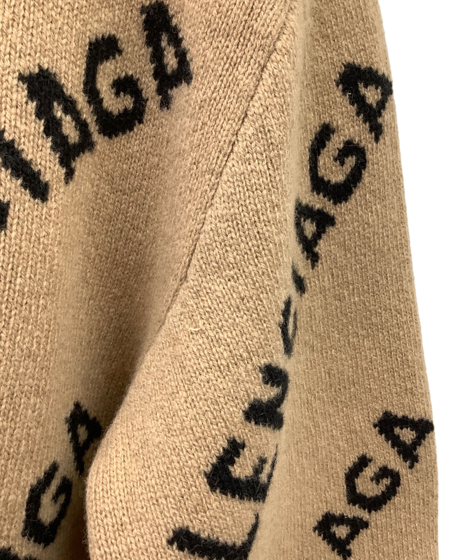 中古・古着通販】BALENCIAGA (バレンシアガ) ロゴニット ブラウン