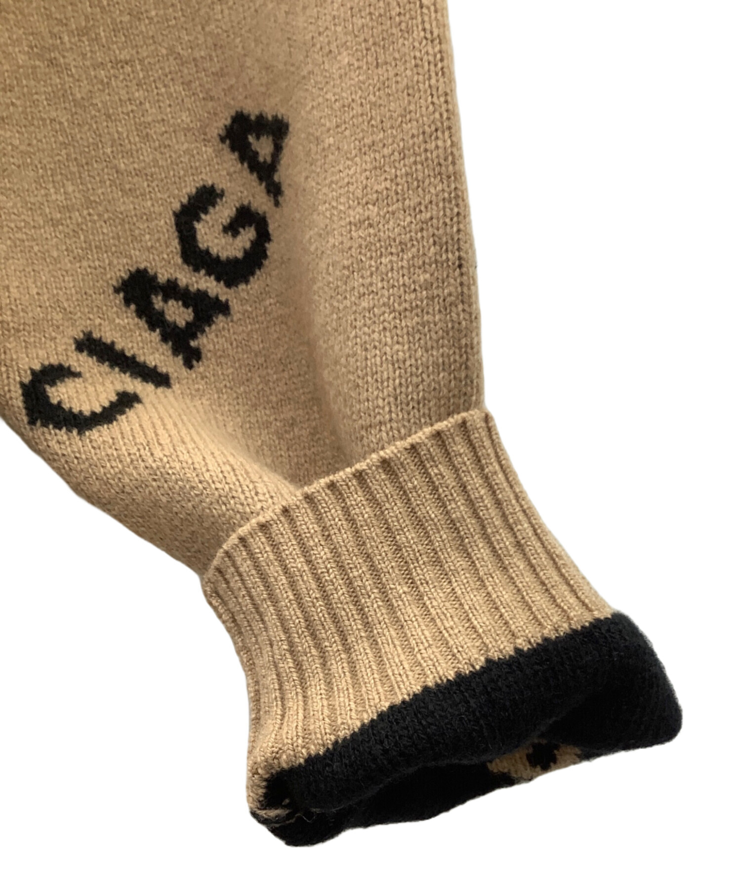 中古・古着通販】BALENCIAGA (バレンシアガ) ロゴニット ブラウン