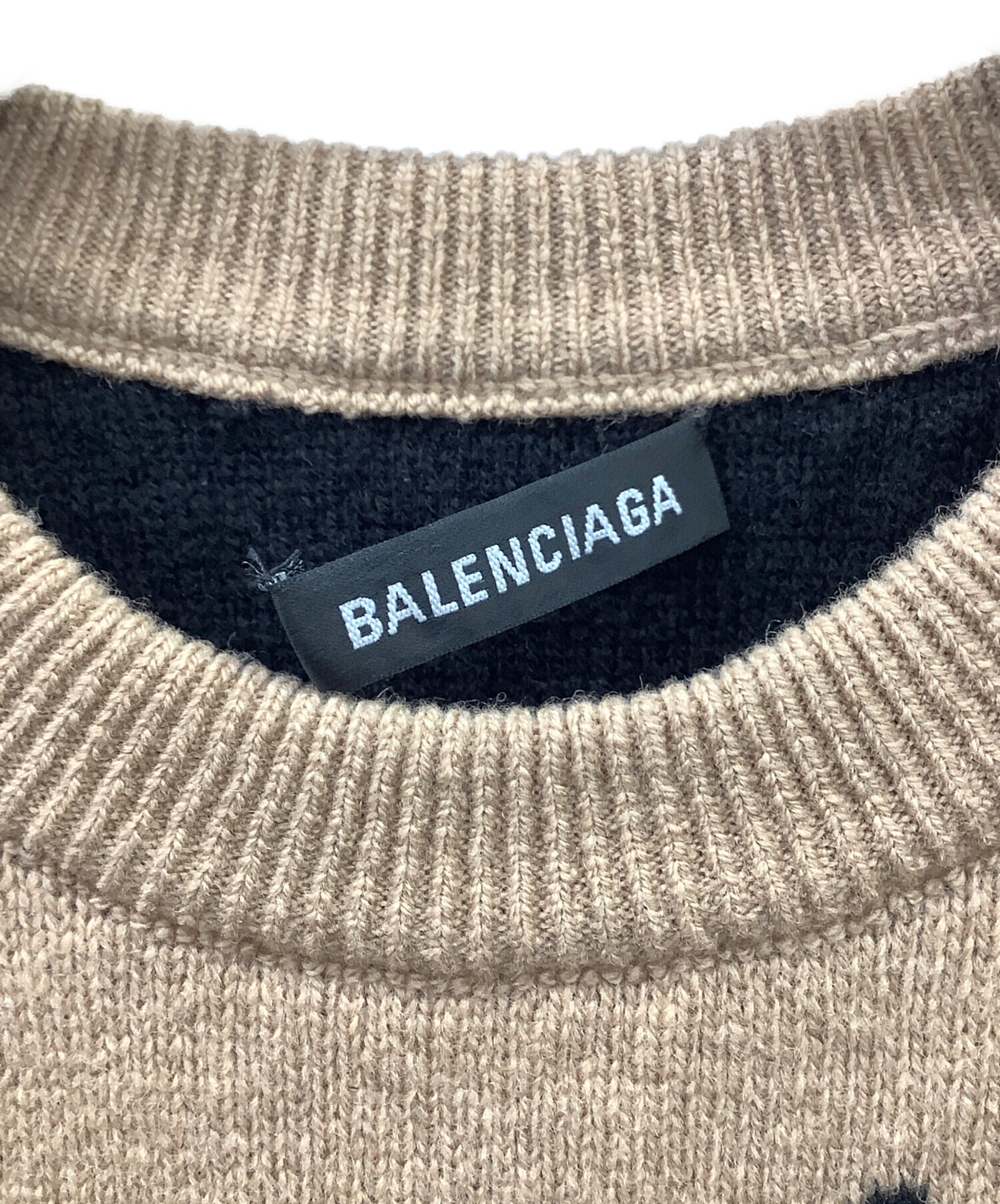 中古・古着通販】BALENCIAGA (バレンシアガ) ロゴニット ブラウン