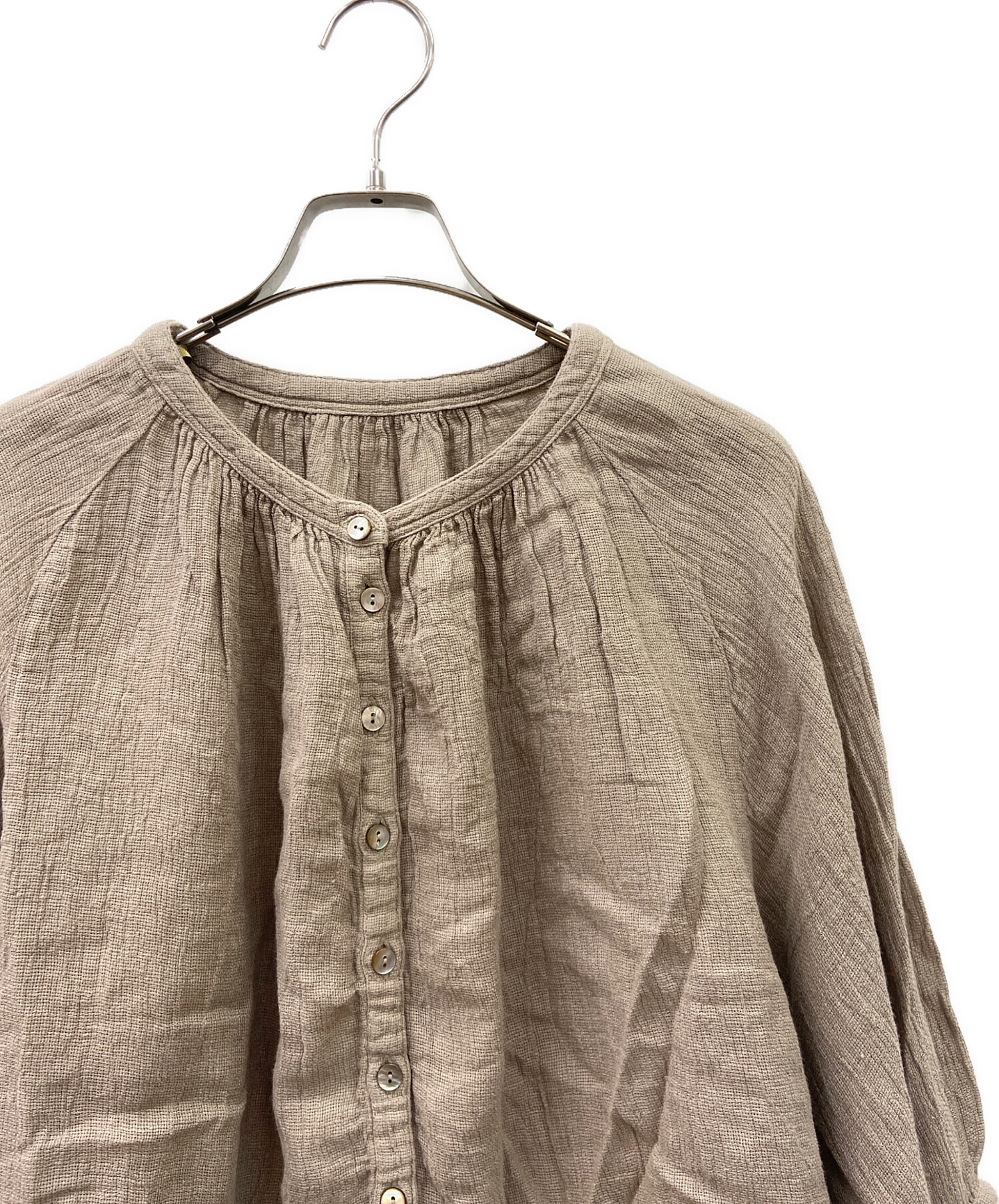ネストローブ パナマワッシャーブラウス 中古・古着通販】nest Robe (ネストローブ) リネンパナマワッシャー