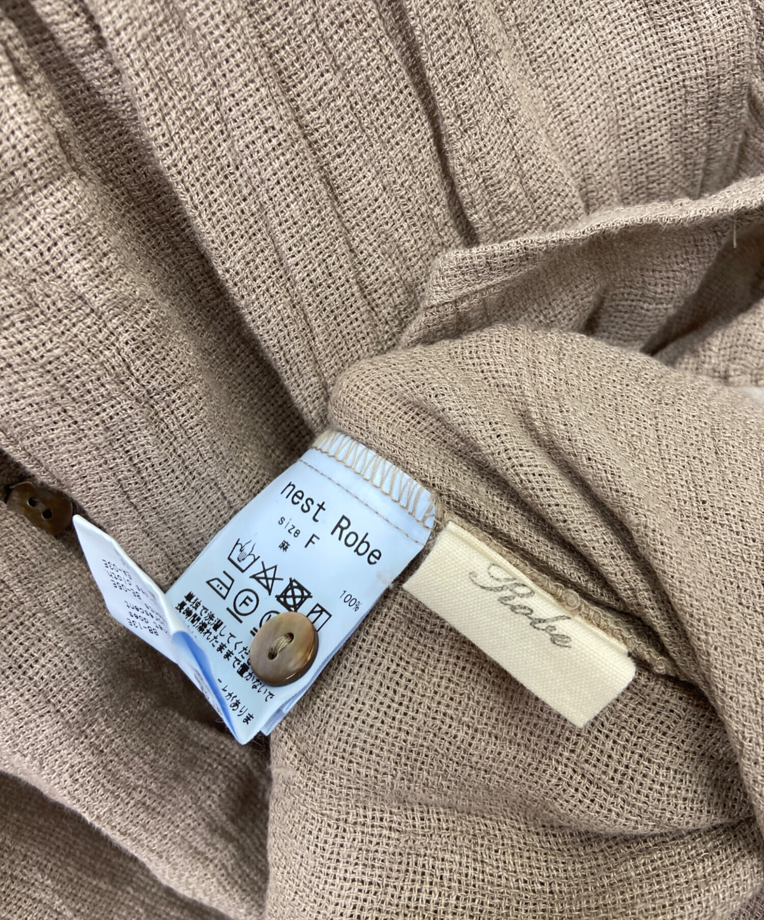 ネストローブ パナマワッシャーブラウス 中古・古着通販】nest Robe (ネストローブ) リネンパナマワッシャー