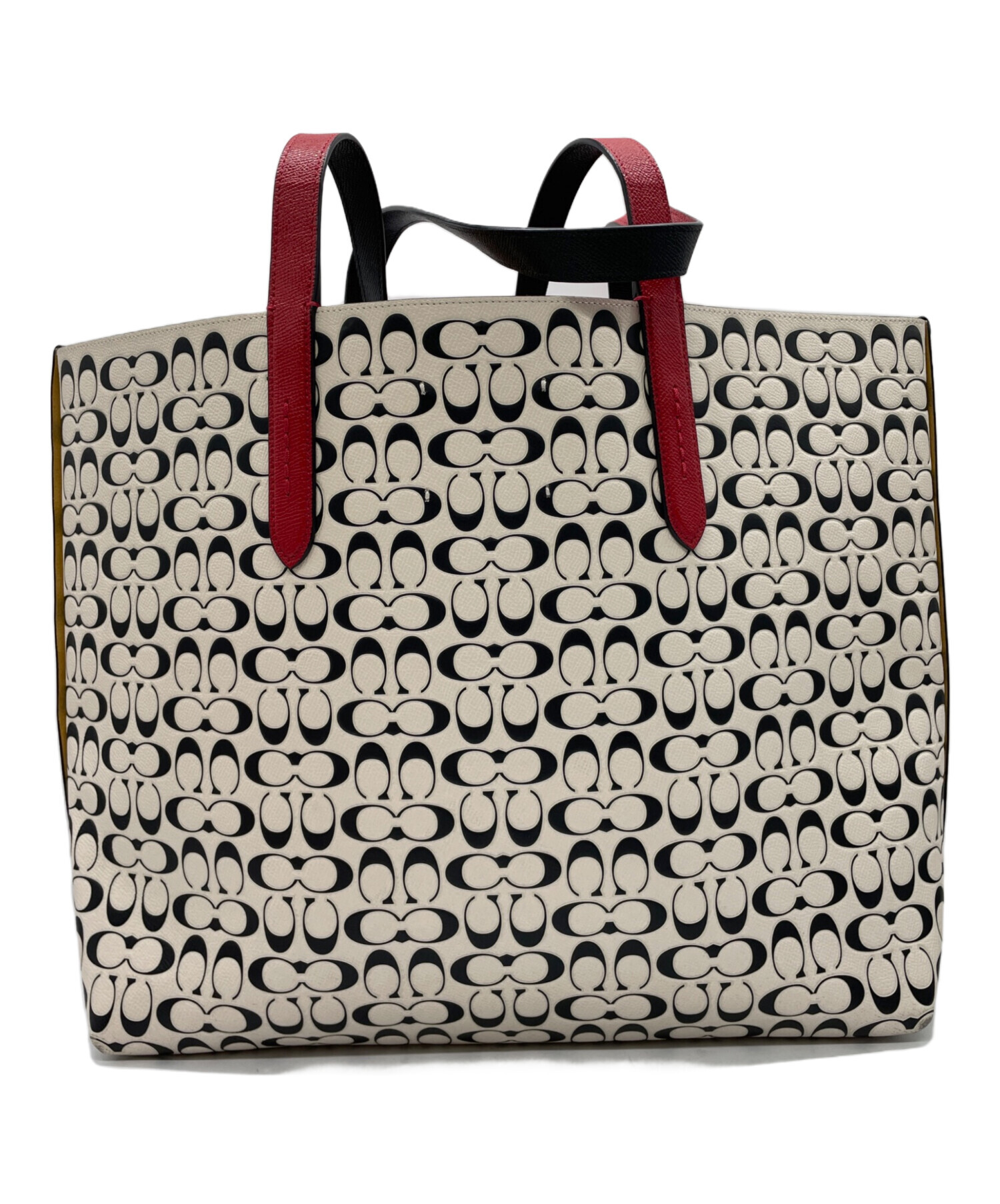 中古・古着通販】COACH (コーチ) トートバッグ ホワイト×ブラック 