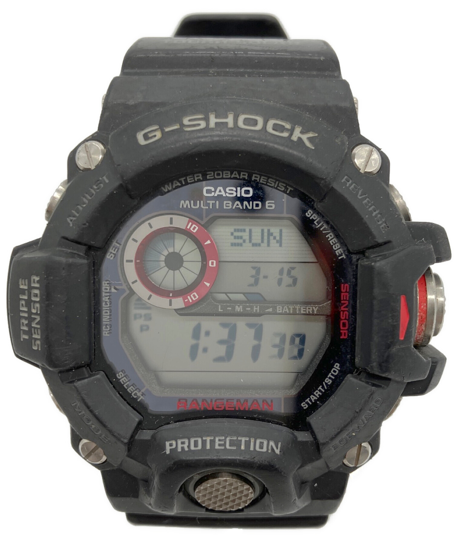 中古・古着通販】CASIO (カシオ) デジタルウォッチ ブラック×レッド 
