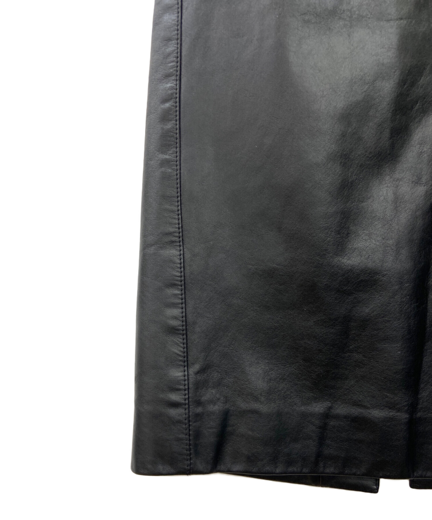 中古・古着通販】VALENTINO (ヴァレンティノ) レザースカート ブラック