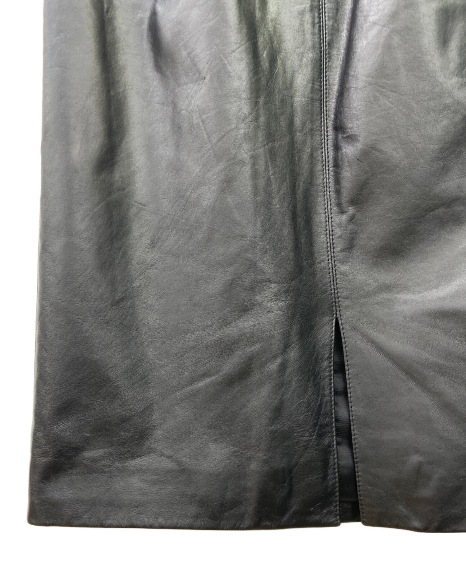 中古・古着通販】VALENTINO (ヴァレンティノ) レザースカート ブラック