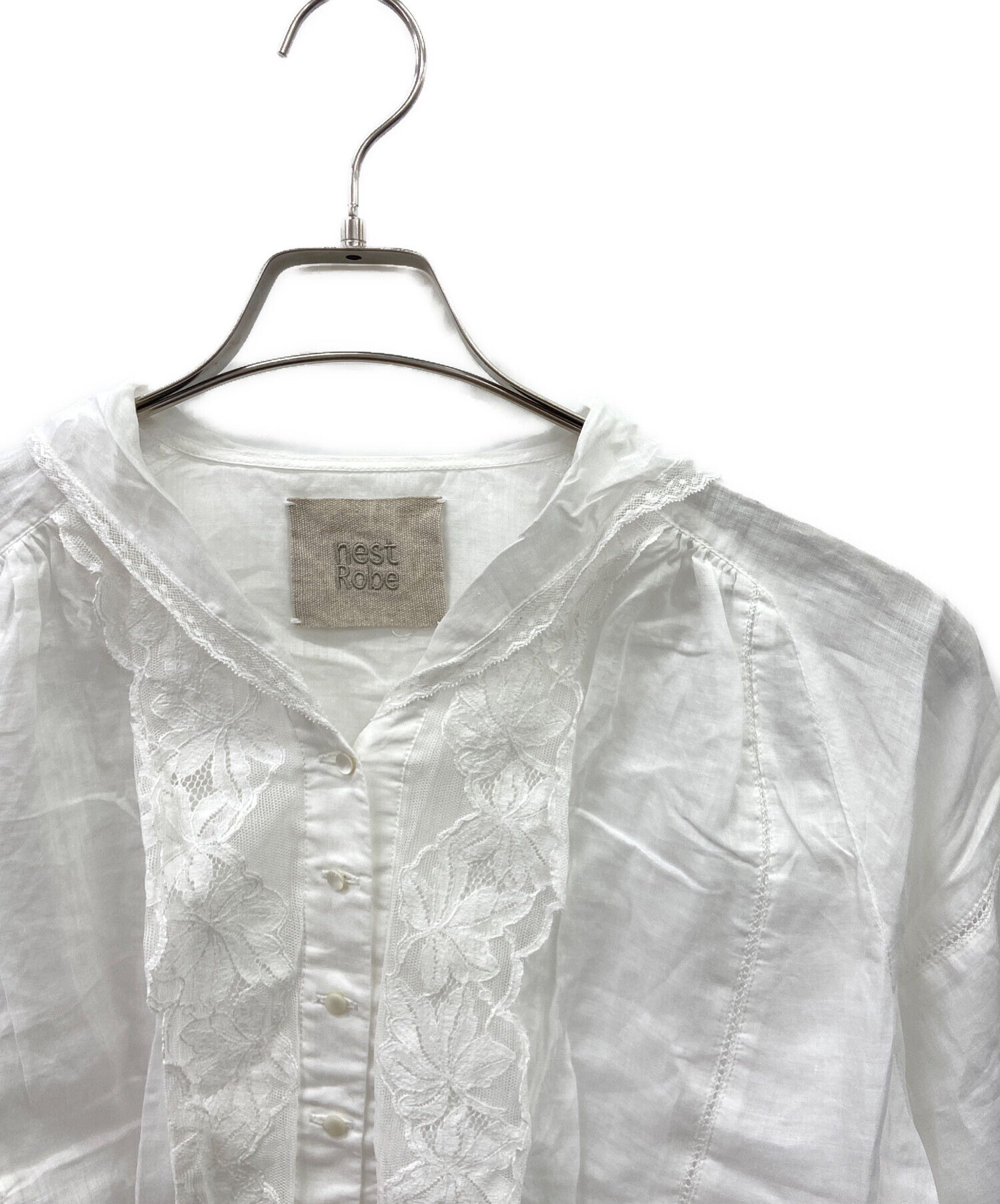 nest robe 長袖ブラウス 中古・古着通販】nest Robe (ネストローブ) 長袖シャツ ホワイト