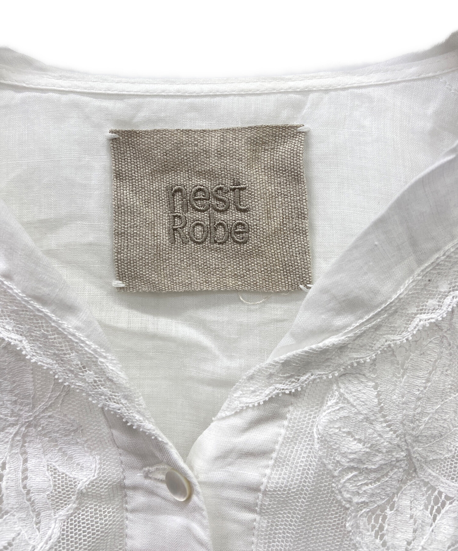 中古・古着通販】nest Robe (ネストローブ) 長袖シャツ ホワイト